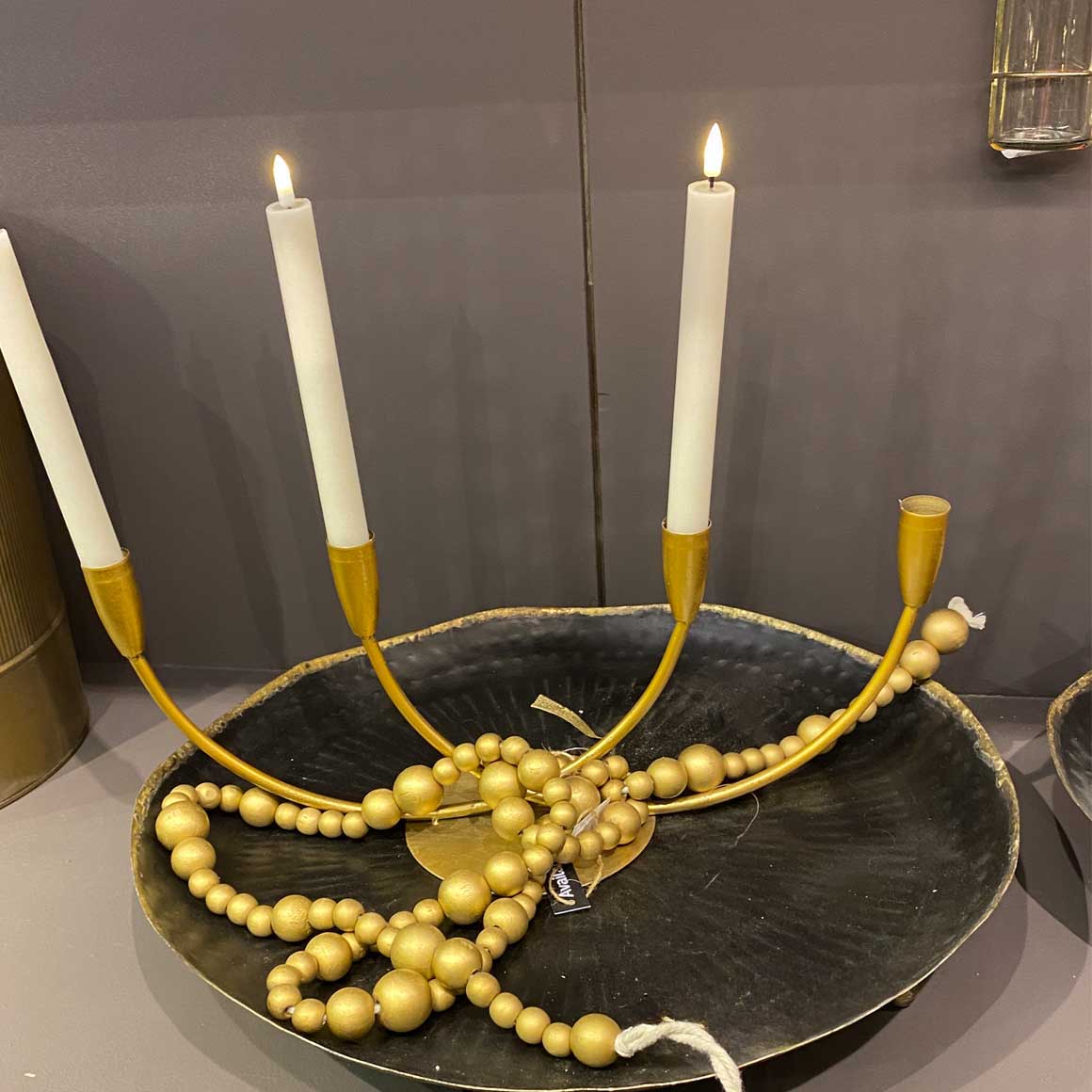 Skandinavischer Kerzenständer Gold Xmas Deko kerzenhalter Adventskranz 4 Kerzen Moderne Weihnachtsdeko kaufen Soulbirdee Weihnachtsshop