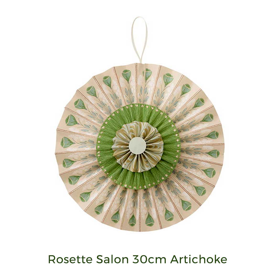 Rosette Ornament Beige Grün gefaltet Origami Rund Dekoration aus Papier Adventsdeko Weihnachtsdeko Deko Accessoires Bungalow DK Kopenhagen Soulbirdee Weihnachtsshop