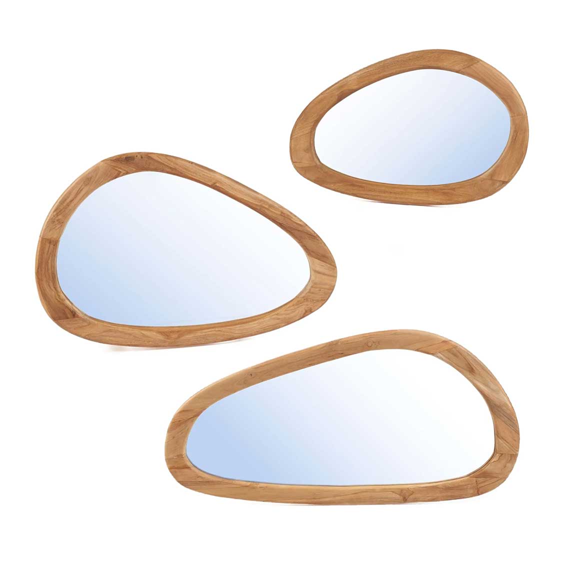 Organisch design Wandspiegel mit Rahmen aus Holz