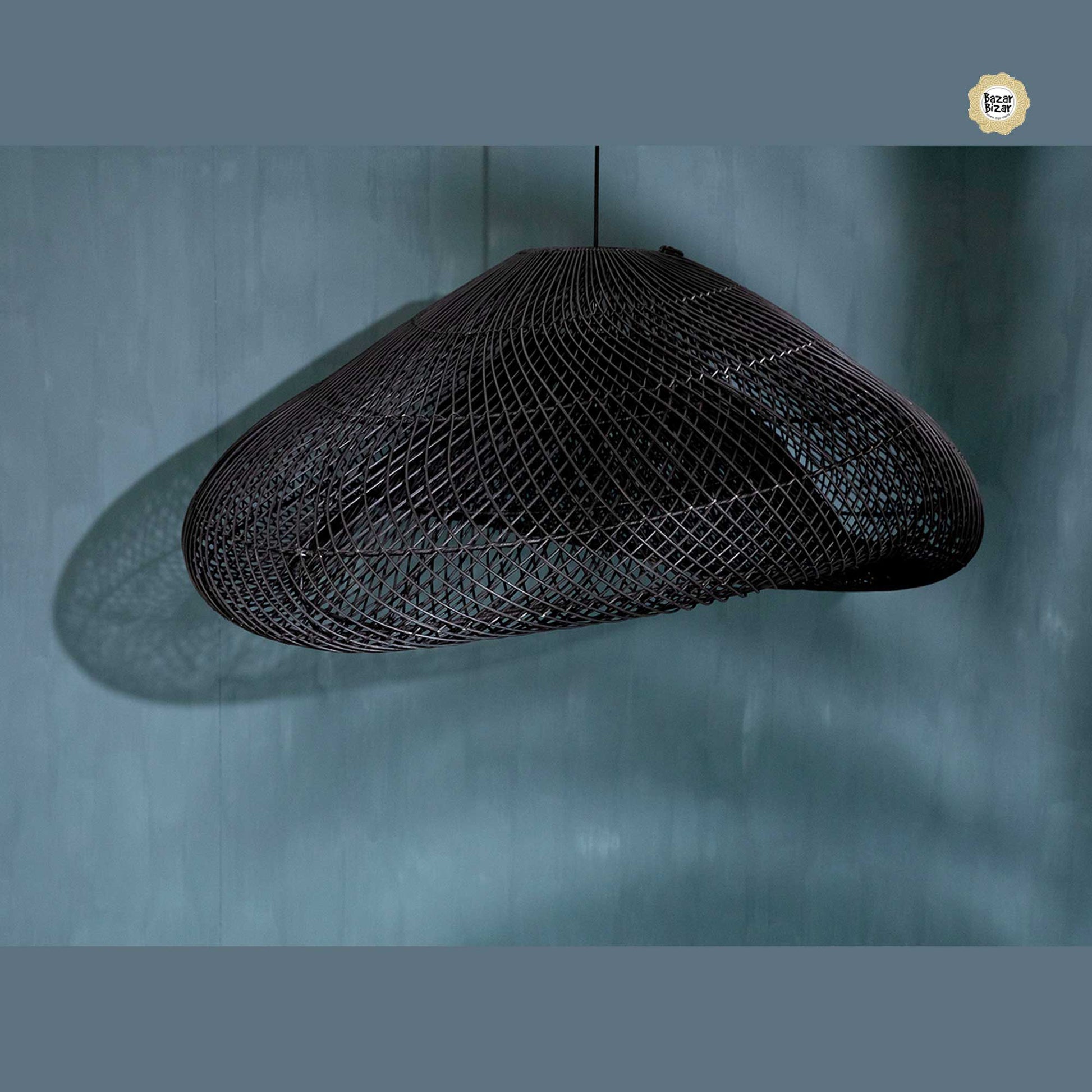Schlafzimmer-Lampe aus Rattan in Braun im Boho Style, Wolke Lampe für das Schlafzimmer bei Soulbirdee Onlineshop kaufen