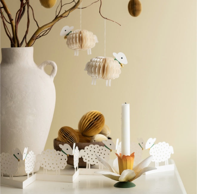 Osterdeko 2026 Bungalow DK Soulbirdee Onlineshop Lamm Schaf Ostern deko Papier Dekoanhänger hängend