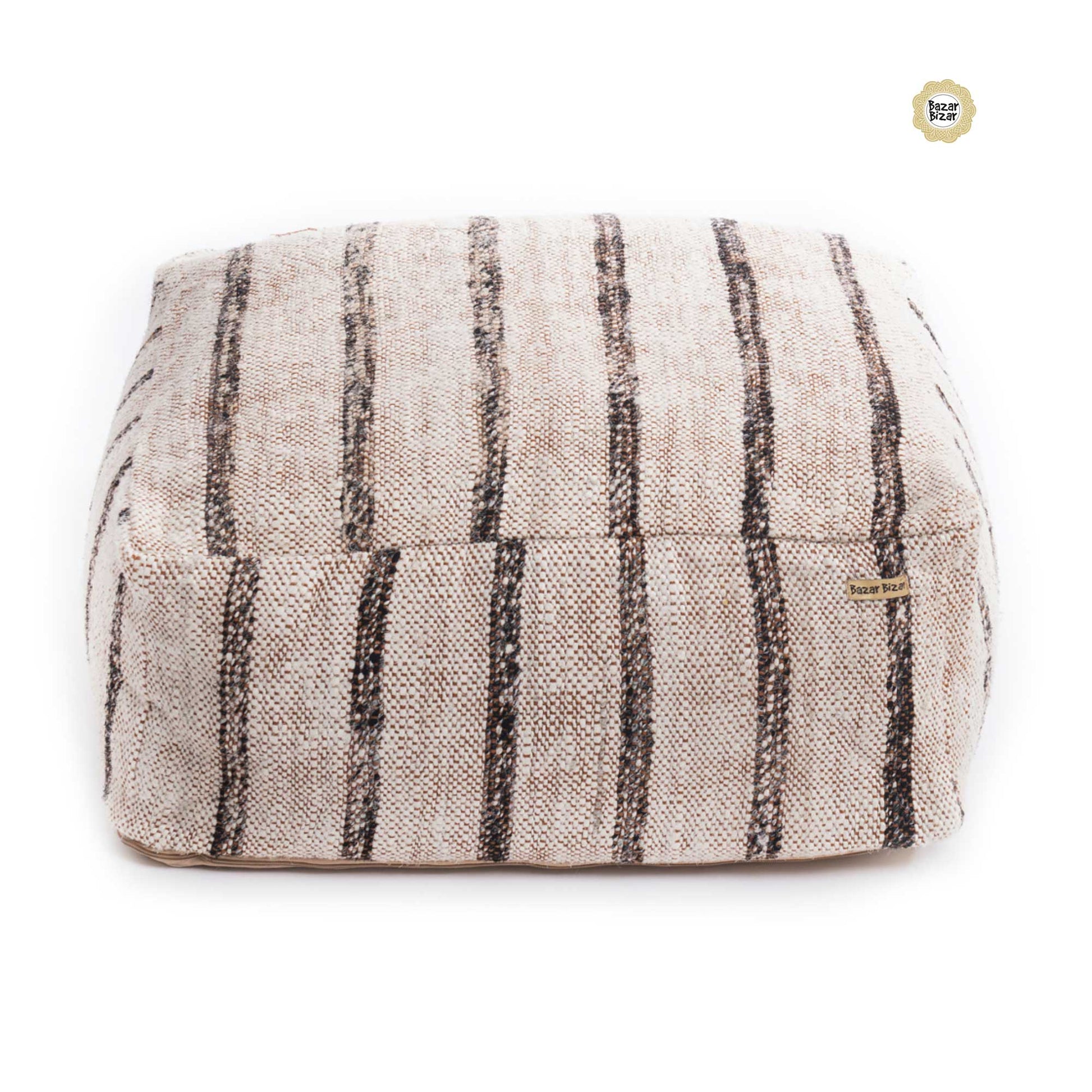 Pouf Sitzkissen Bohemian White Baumwolle Bazar Bizar Weiss Boho Soulbirdee Online Shop