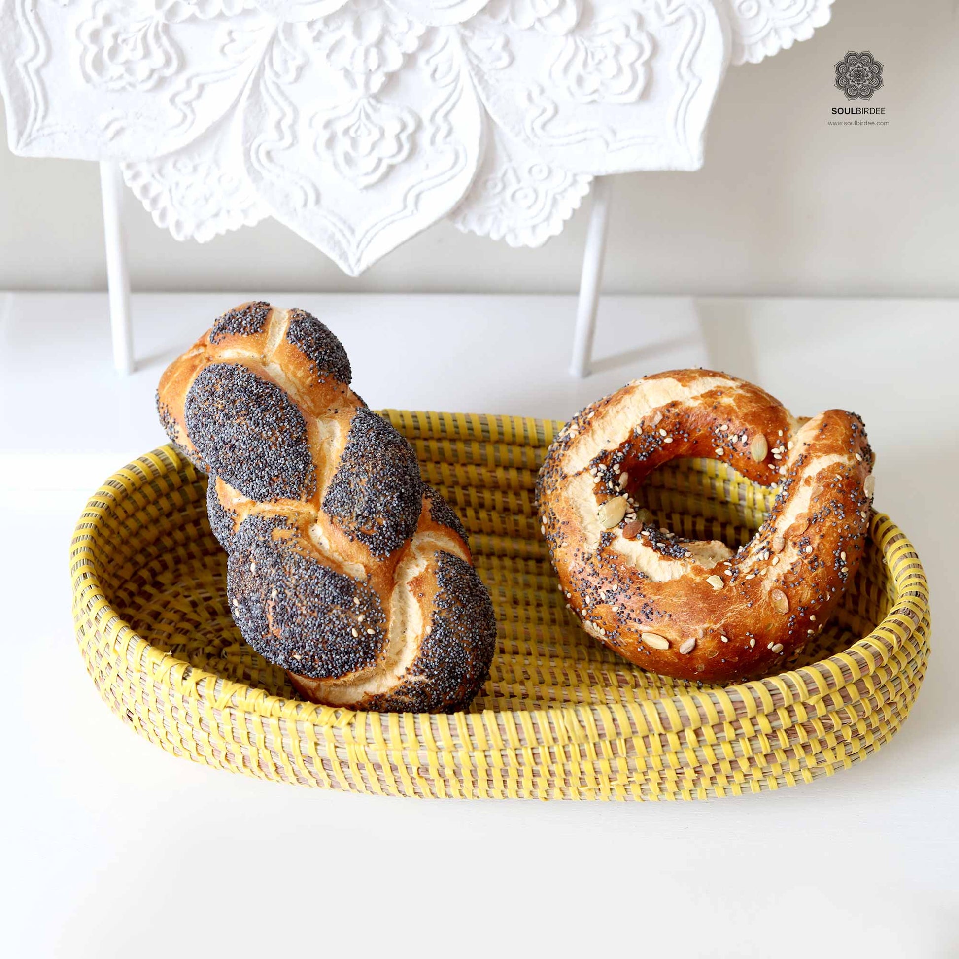 Brotkorb Brotkörbchen OSTERNESTCHEN ♥ Gelbes Körbchen aus Afrika als Osternest oder Brotkorb. Osterdeko & Tischdeko online kaufen, Soulbirdee Onlineshop