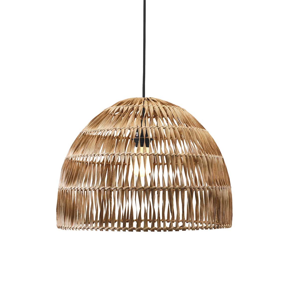 Rattanlampe Pendelleuchte Rattan Lampe handgemacht halbrund aus gedrehtem Rattan die ein bezauberndes Lichtmuster gibt ♥ Wohnzimmer Hängelampe ♥ Soulbirdee Lampenshop