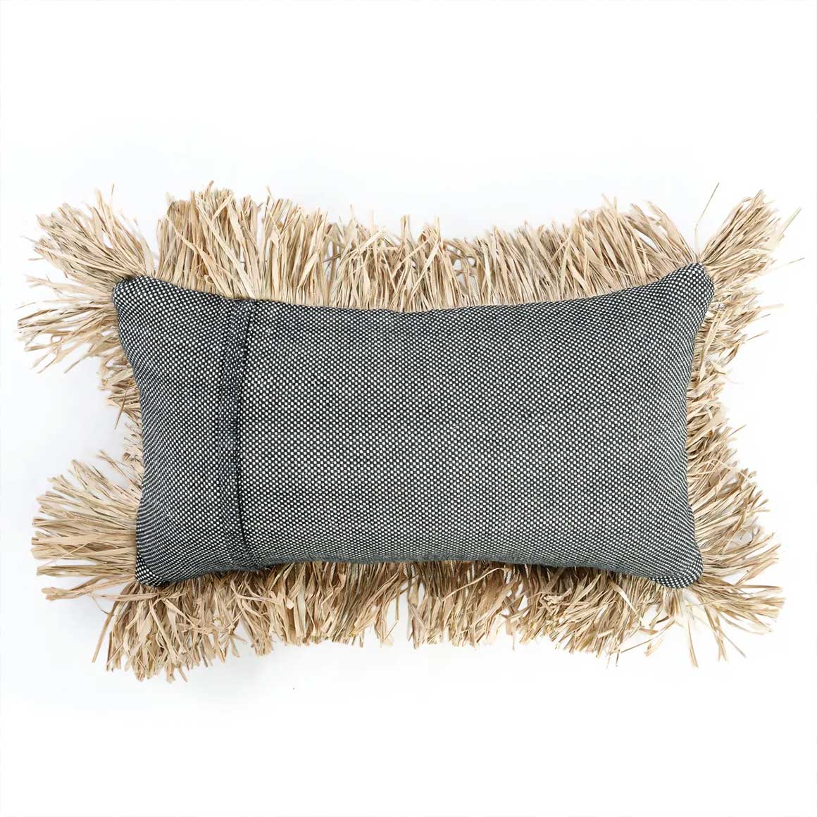 Rückseite Kissen Detail Reissverschluss Baumwolle Jute