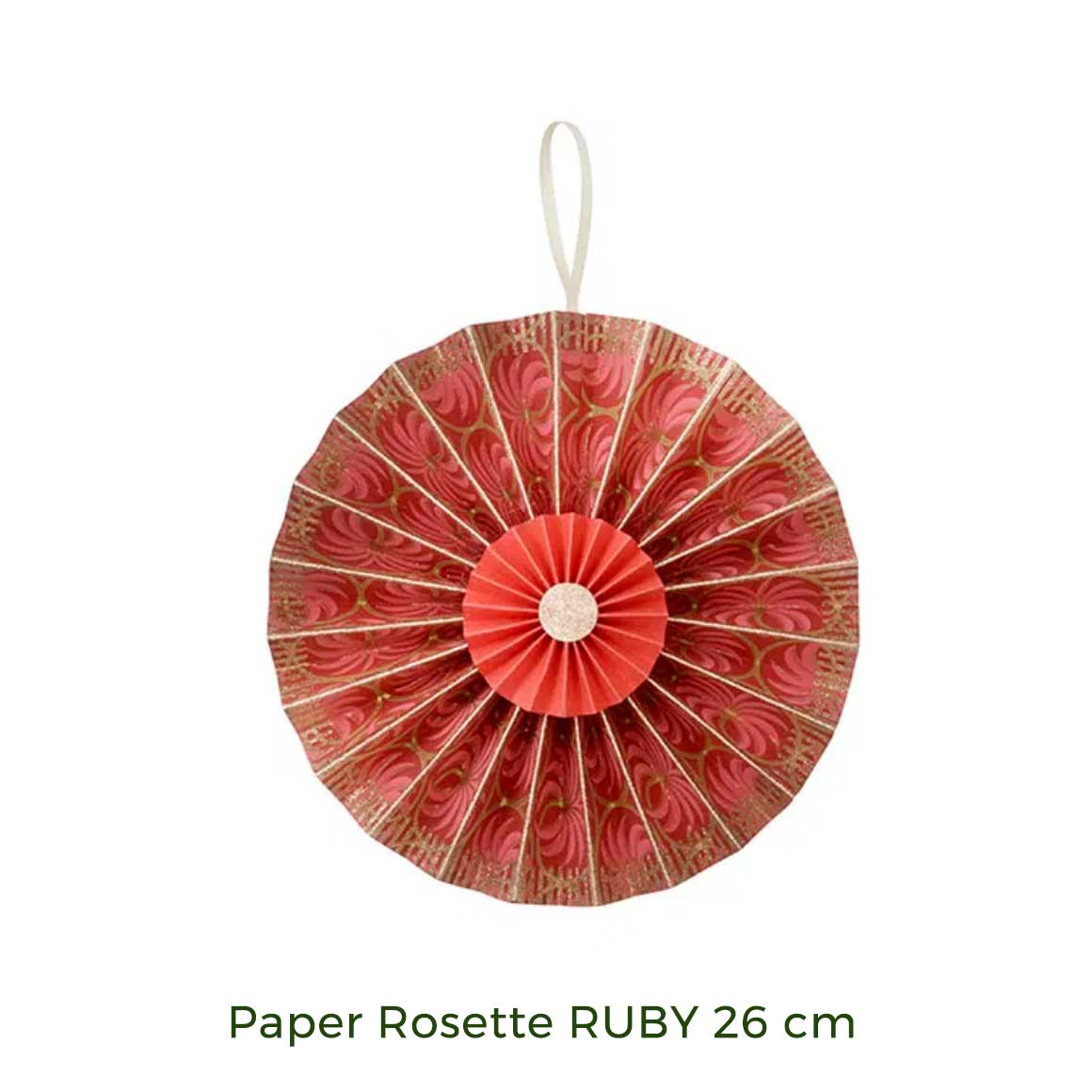 Papier Rosette rot RUBY Bungalow Adventsdeko Soulbirdee weihnachtsshop hängende Fensterdeko Papierstern