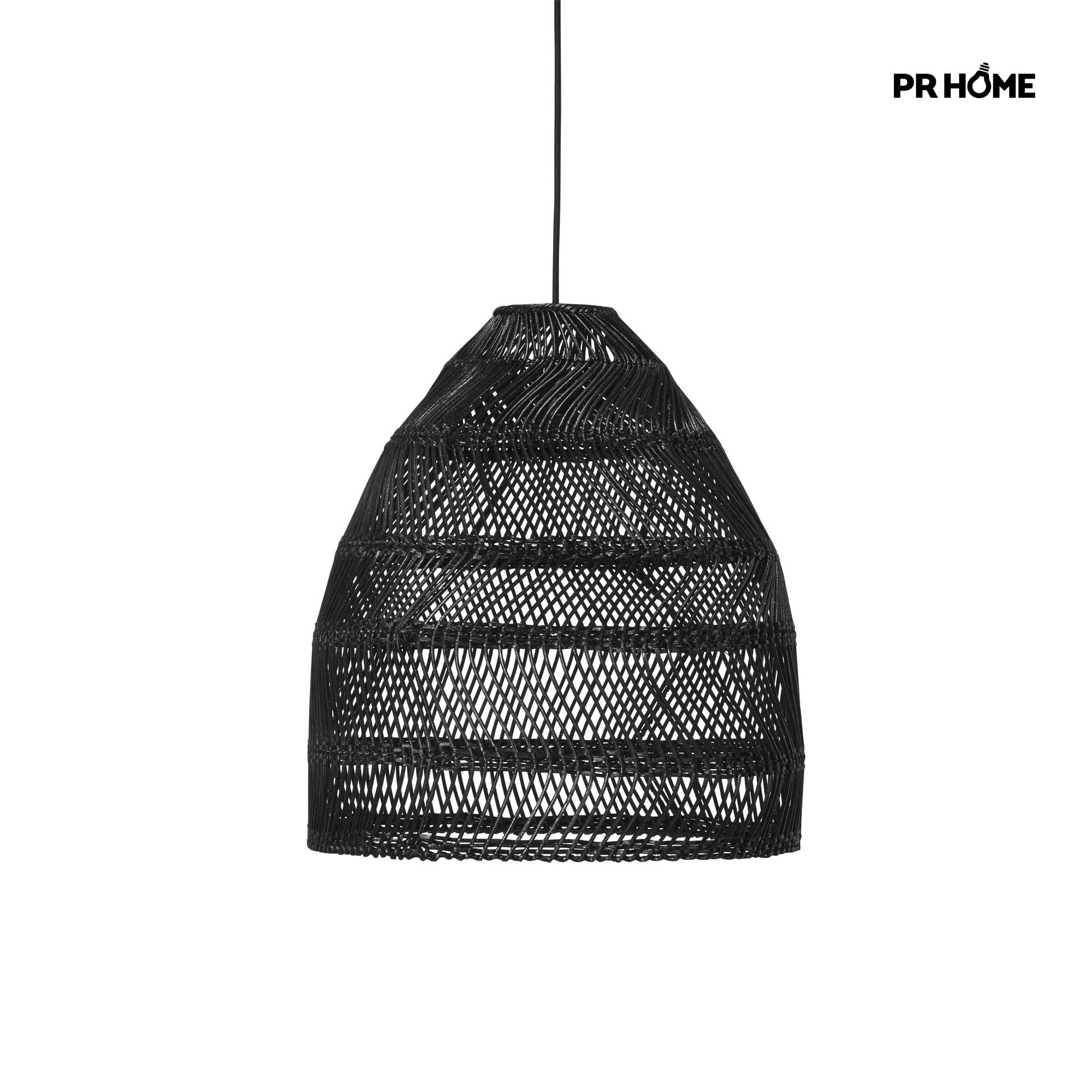 Outdoor Lampe Schwarz Maja Rattan Lampe Schwarz | 3 Größen PRHOME Hängelampe im Skandi Style | Outdoor Hängelampe | Draußen Licht Beleuchtung Leuchte | Soulbirdee Lampenshop