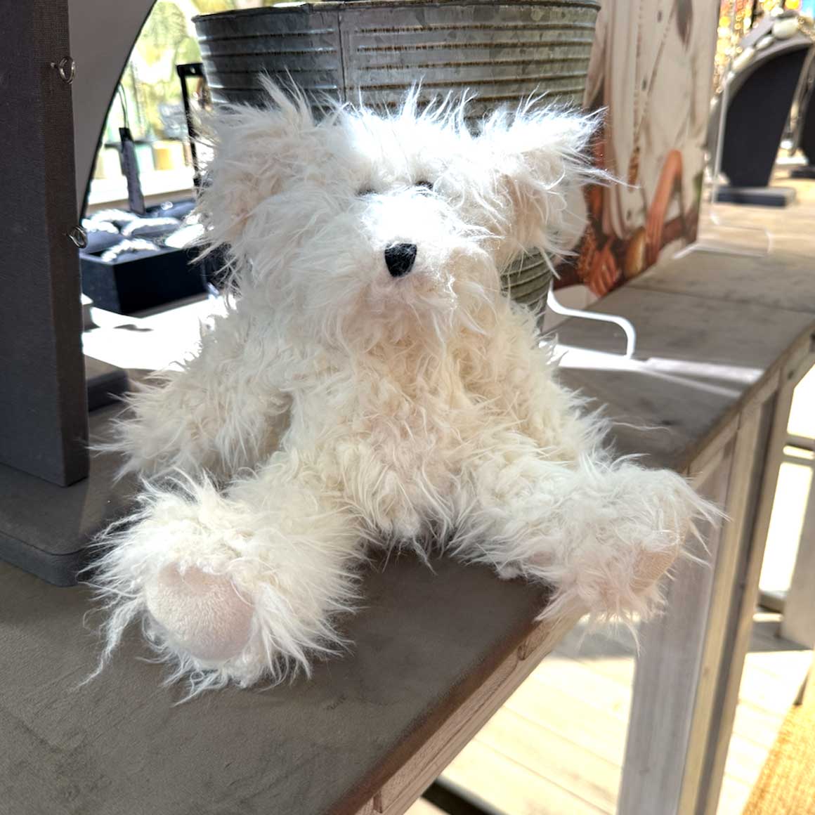 Teddybär Stella Geschenk für Lieblingsmensch Teddy Geschenkidee mit Liebe Geburtstagsgeschenk Kuscheltier Bär Weiß Fell Plüsch Soulbirdee Onlineshop