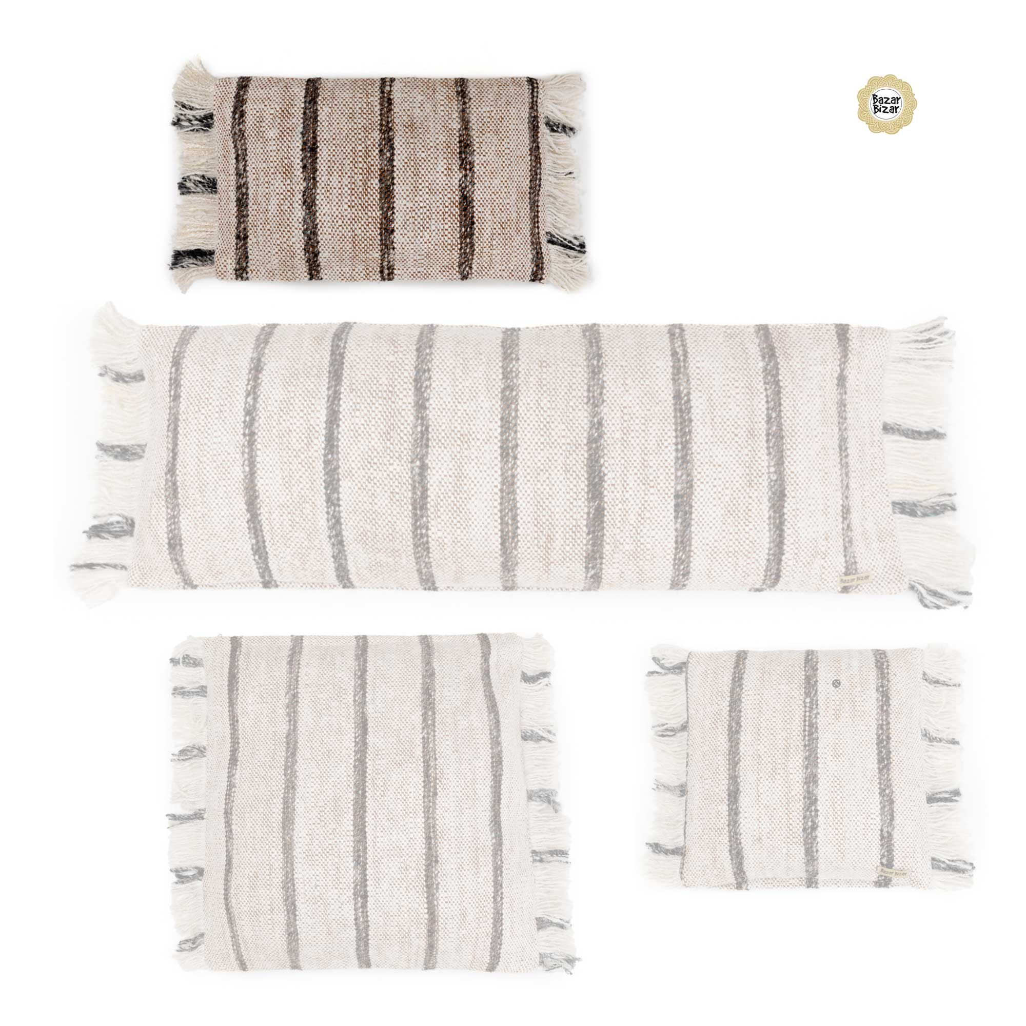 Kissen Bohemian white Gee Bazar Bizar 30 x 50 Fransen Soulbirdee Online Shop