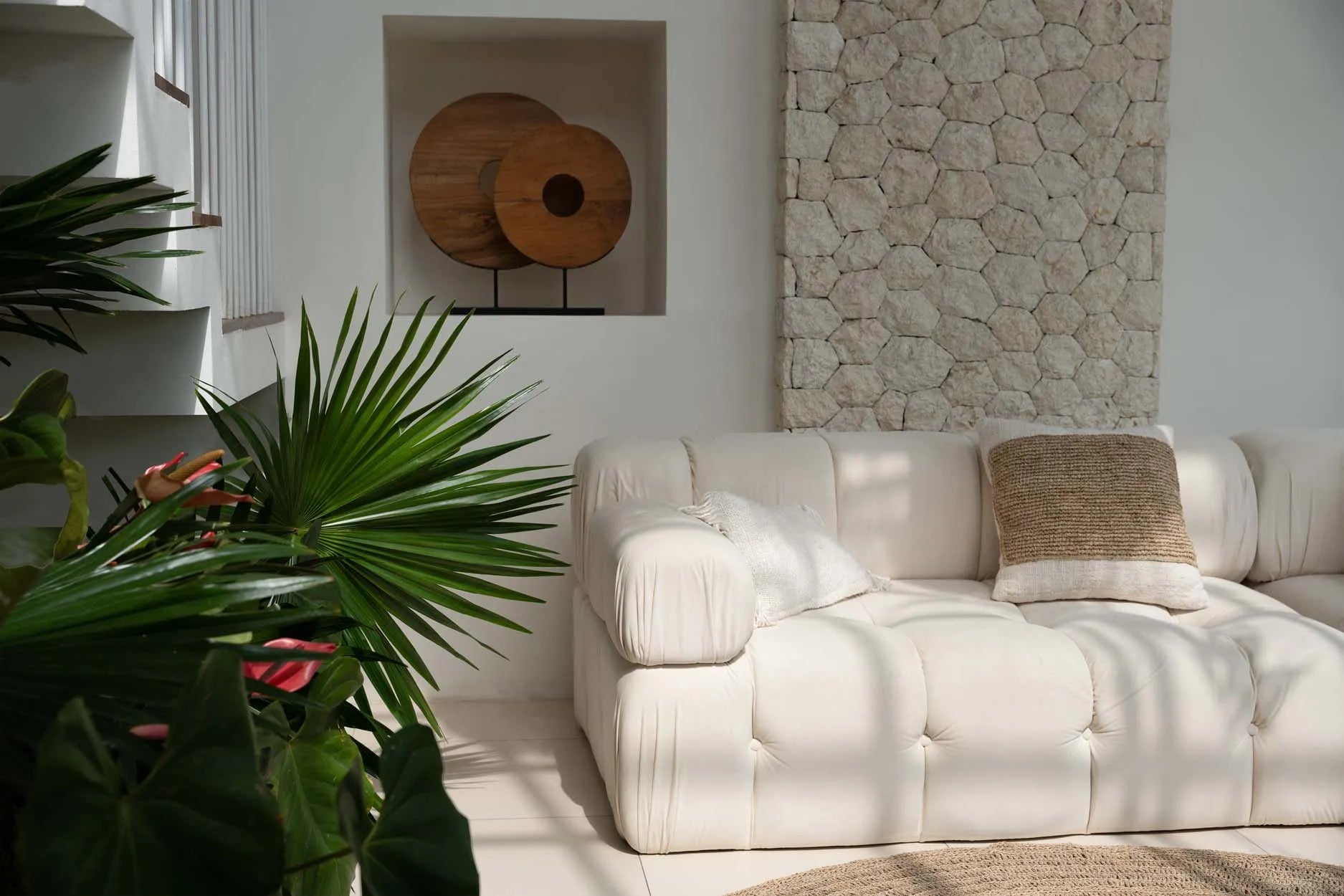 Dekokissen quadratisch Boho Kissen 50x50 Beige Bazar Bizar Deko Kissen kaufen Boho Style Interior Soulbirdee Onlineshop