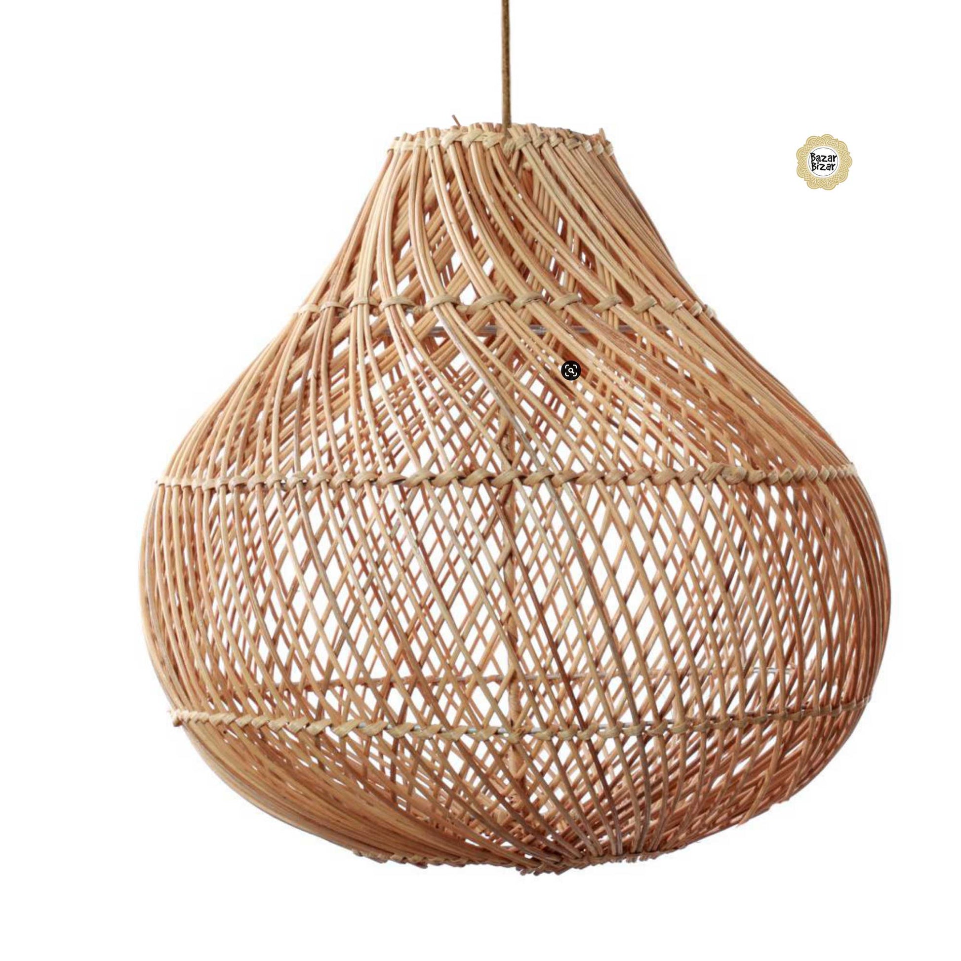 Lampenschirm Hängelampe Bottle | Hängelampe aus Rattan in der Form einer Kugel, Hängeleuchte im Strandhaus Stil Bazar Bizar Lampenshop Soulbirdee
