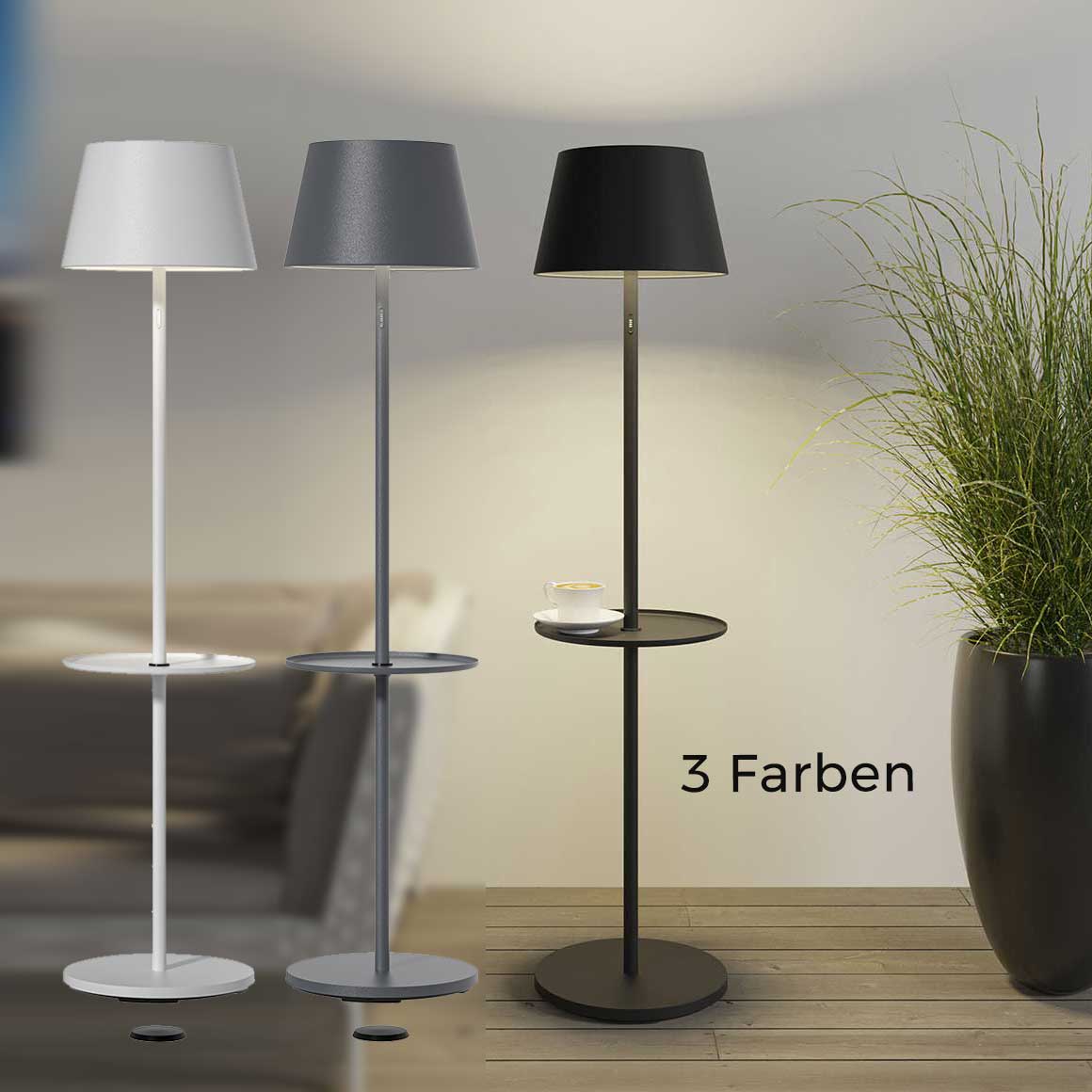 Outdoor Lampe | Outdoor Stehlampe | Stehlampe schwarz | Terrassenlampe | Lampe dimmbar LED | Sompex | Lampe kaufen | Soulbirdee Lampenshop Akkuleuchte