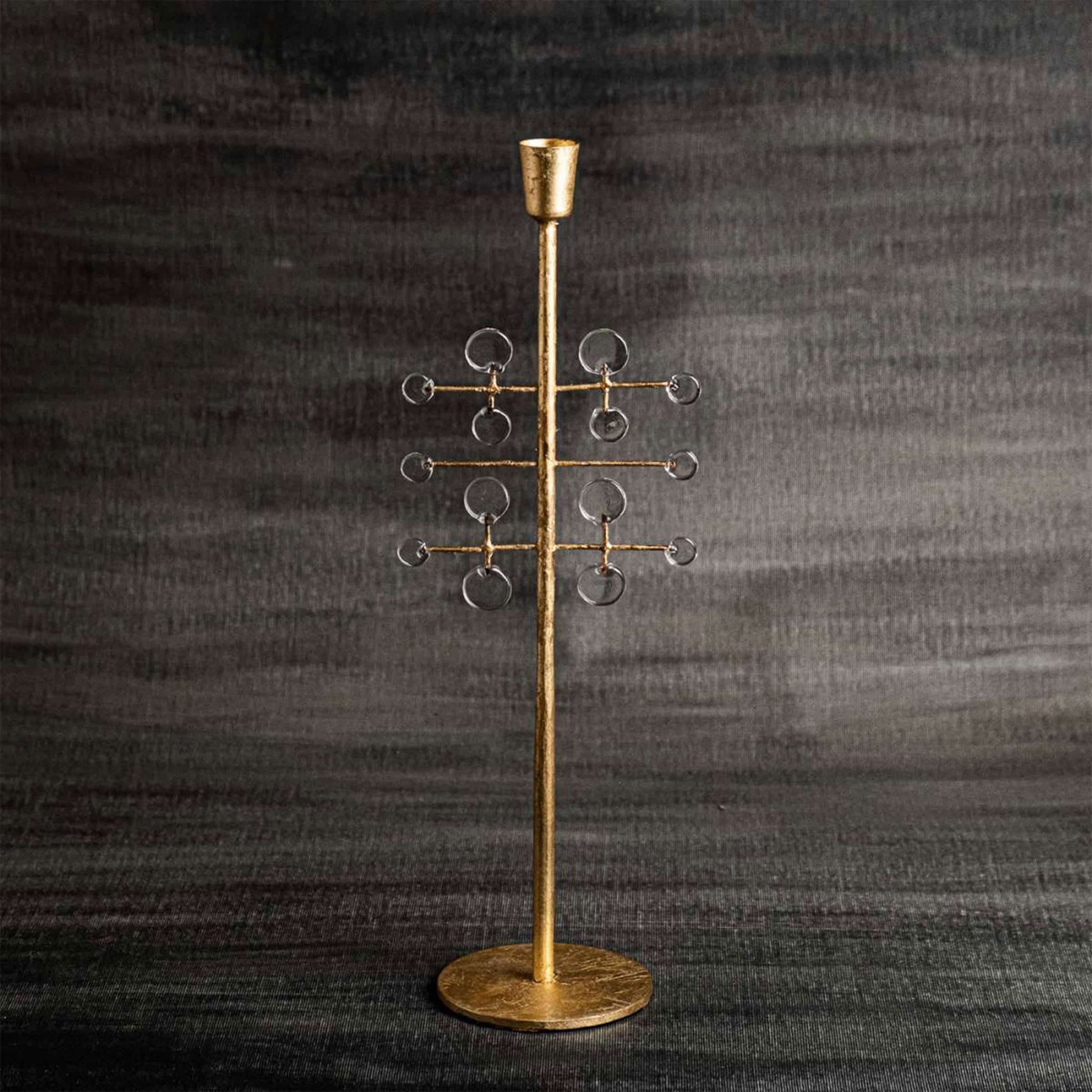 Kerzenständer Gold Glas Cumulus L kerzenhalter für stabkerzen Boho Style Vintage Klatt Soulbirdee Onlineshop