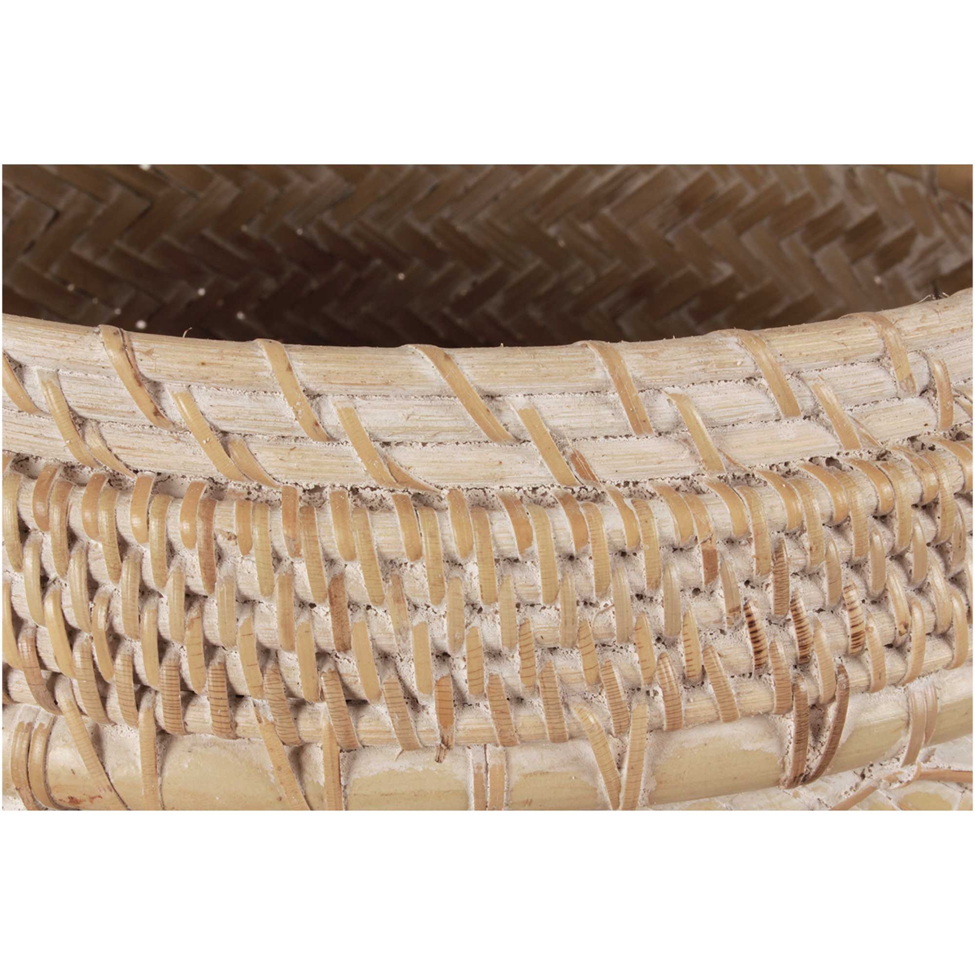 Detail geflochtener korb Weiß white Indonesien Korb Whiteliving Wäsche Bali Kolonial Stil Ethno Korb Wäschekorb kaufen Soulbirdee