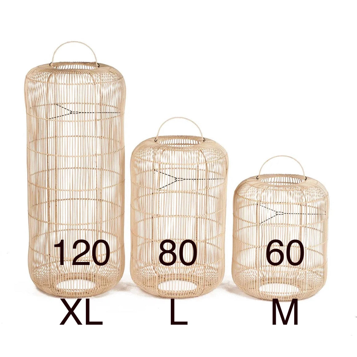 Abmessungen Rattanlampe Bozelo
