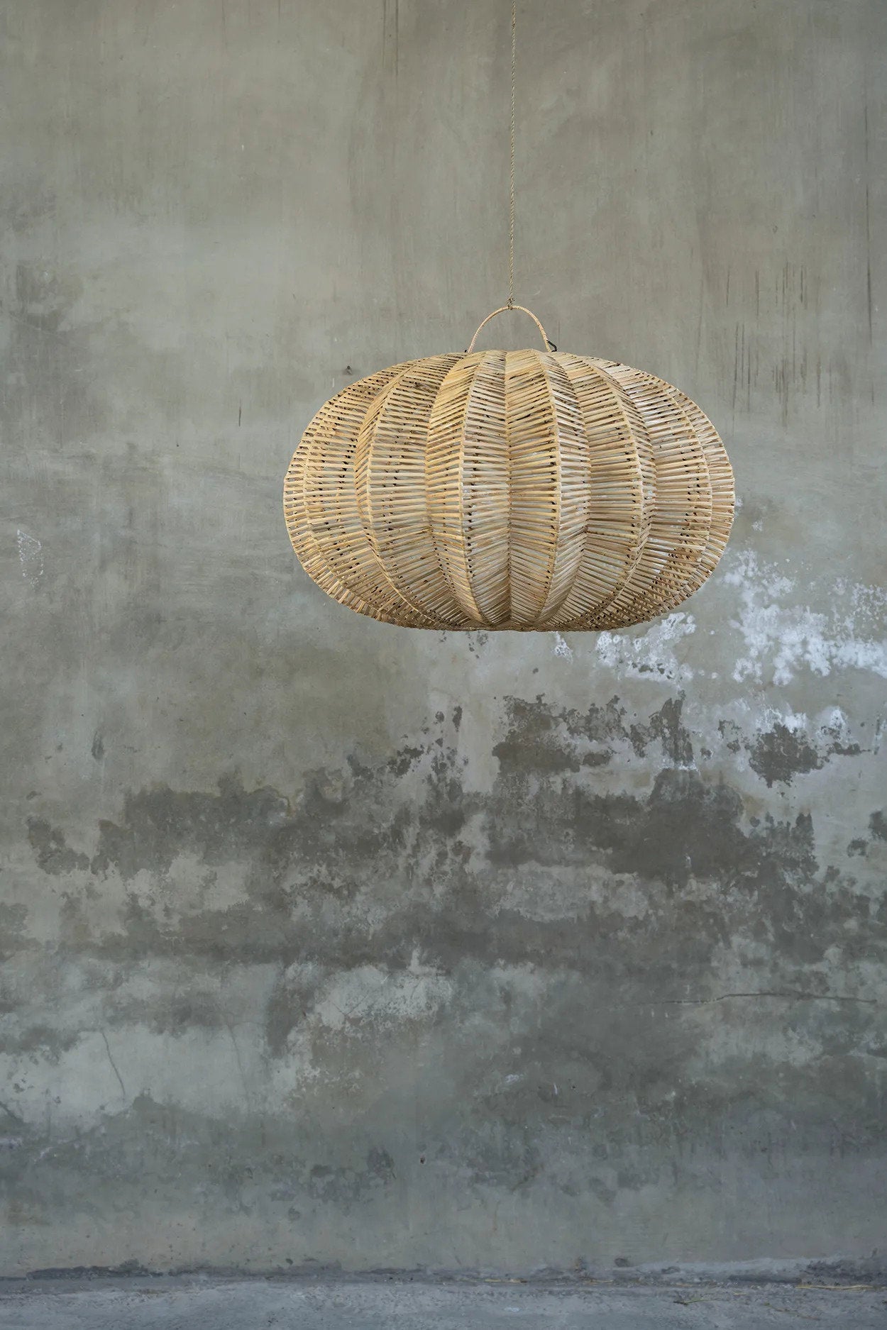 Rattan Lampe Boho Cerise