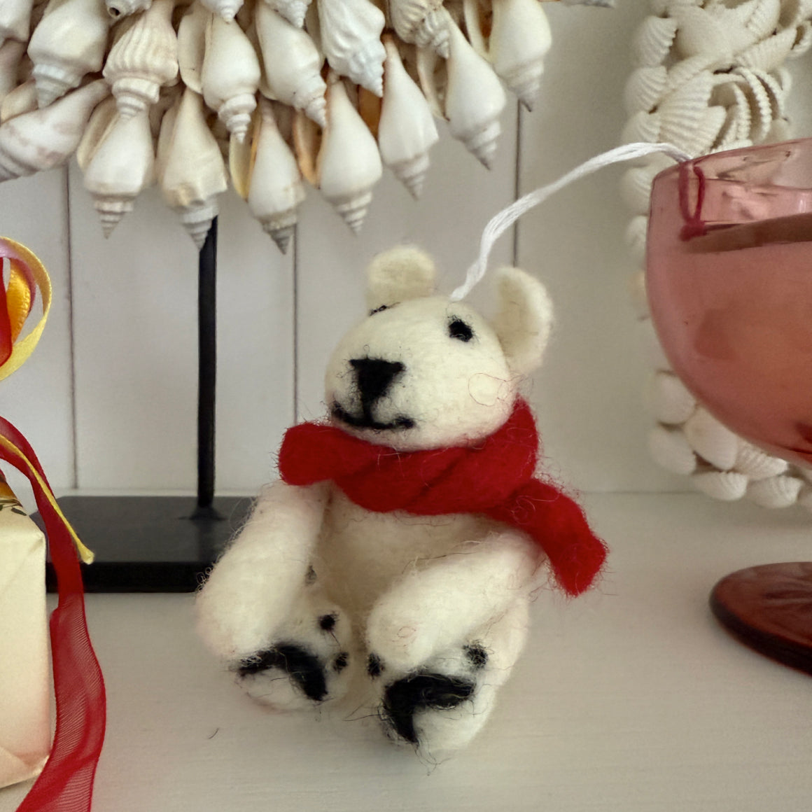 Bär teddy baumschmuck deko eisbär weihnachtsdeko geschenk soulbirdee atisan
