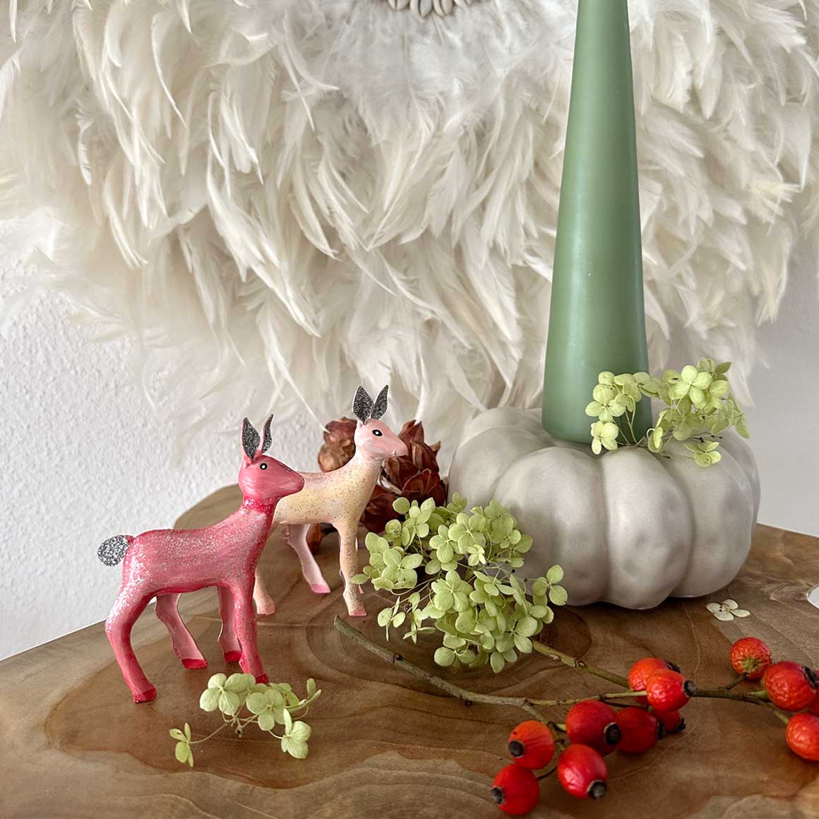 Dekofigur Bambi reh hirsch pink rosa blech metall pape soulbirdee