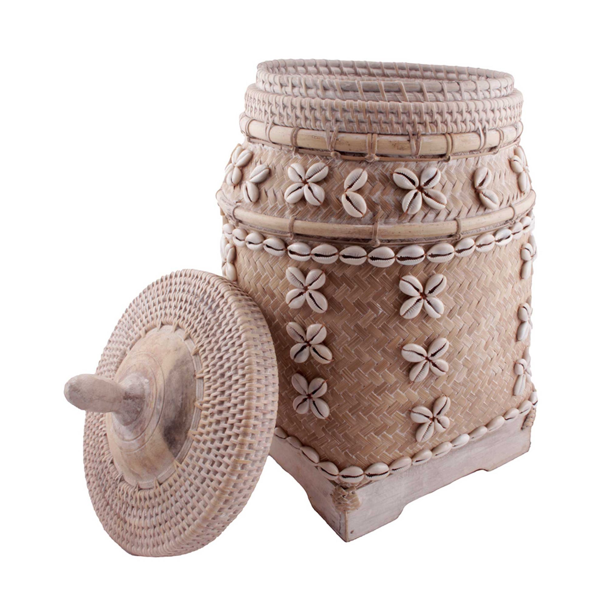 Weiß Weißer Korb Basket Aufbewahrung aufräumen Stauraum Muscheln Wohnzimmer Bad, Wäschekorb Bali Strandhaus Insel Beachhouse Deko Soulbirdee Onlineshop