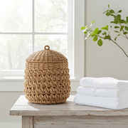 Boho Korb Tarajih Aufbewahrungskorb badezimmer Soulbirdee Bazar Bizar geflochten Deckel