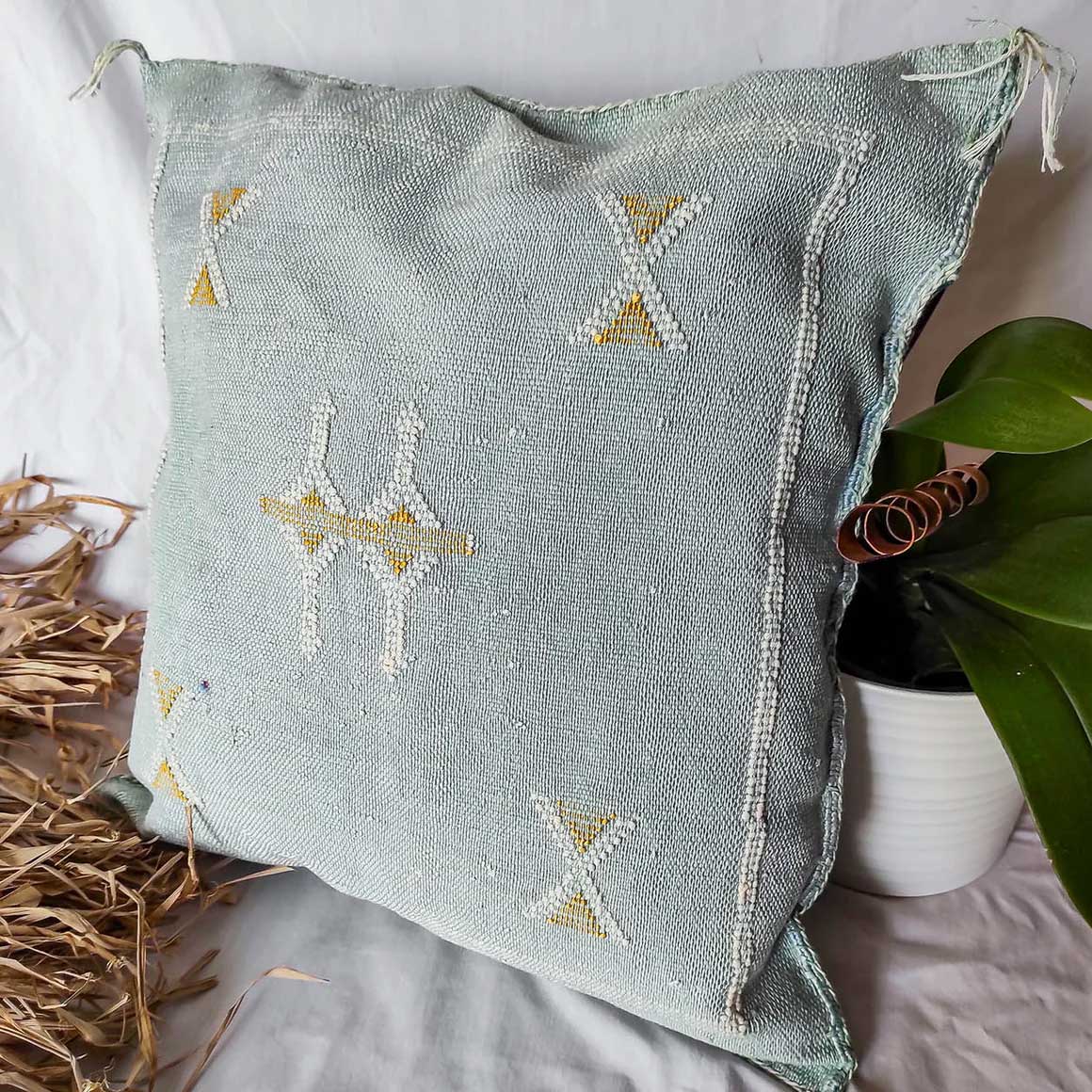 Boho Kissen Marokko Kaktus Seide Seidenkissen Blau Türkis Aqua Ethno Kissen Dekokissen Boho Style ✓ Kissen kaufen ✓ Soulbirdee Onlineshop