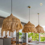 Boho Lampe Boho Hängelampe Boho Lampenschirm Abaca Hoola aus Gras Lampe Boho Wohnzimmer Bazar Bizar Boho Hängelampe kaufen Soulbirdee Onlineshop Lampenshop Boho Lampenschirm