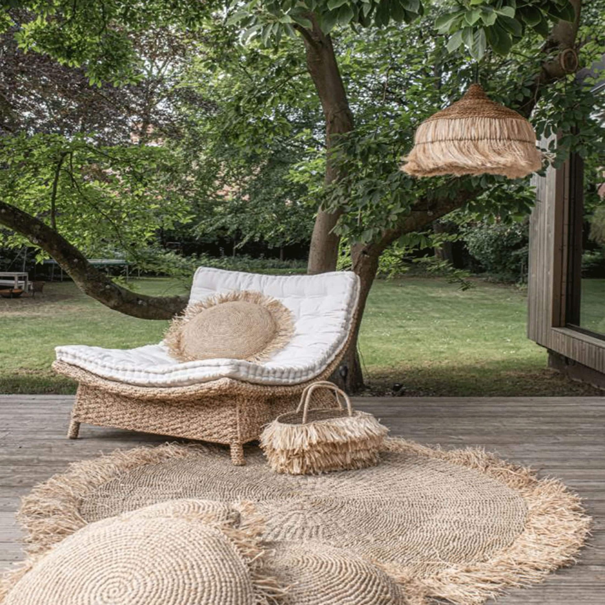 Boho Lampenschirm Deckenlampe Hängelampe für den Esstisch Abaca Hoola, Lampe aus Gras, Lampe für das Schlafzimmer Bazar Bizar