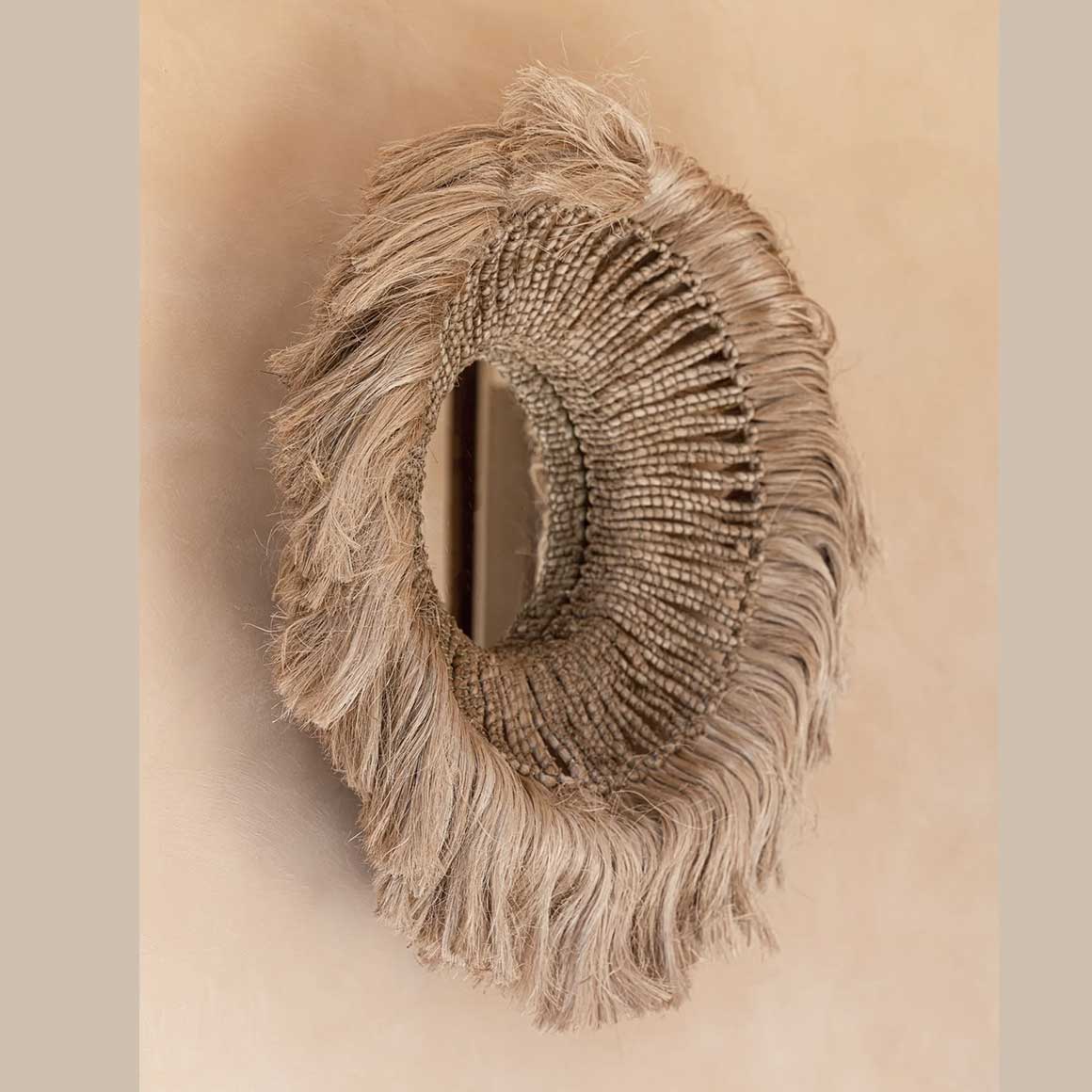 Boho Spiegel kaufen Gras Boho Wandspiegel Wanddekor flurspiegel badezimmer-spiegel Bohemian Boho-Deko Deko Bazar Bizar Soulbirdee Onlineshop