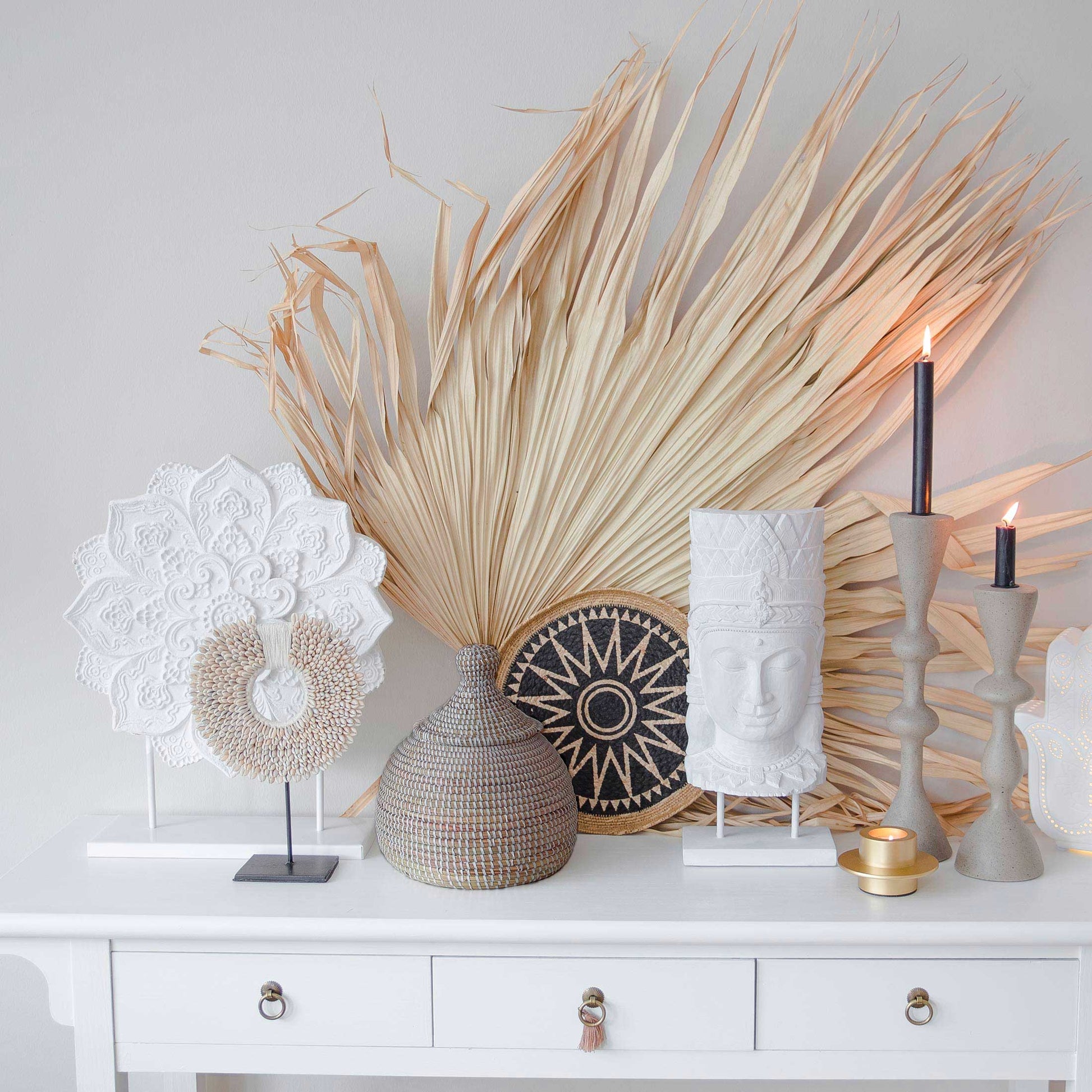Deckelkorb aus Gras in Silber Boho Style Wohnaccessoires im Soulbirdee Onlineshop Boho Deko kaufen
