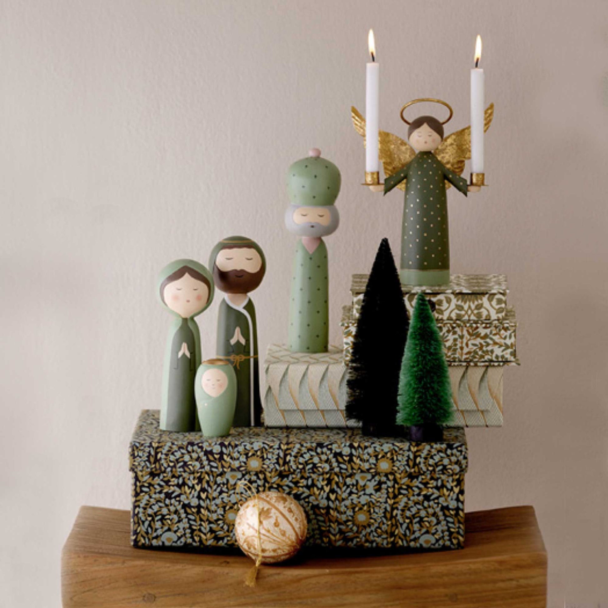 Weihnachtsdekoration Weihnachten dekorieren mit Figuren und Krippe und Engel, Soulbirdee Onlineshop