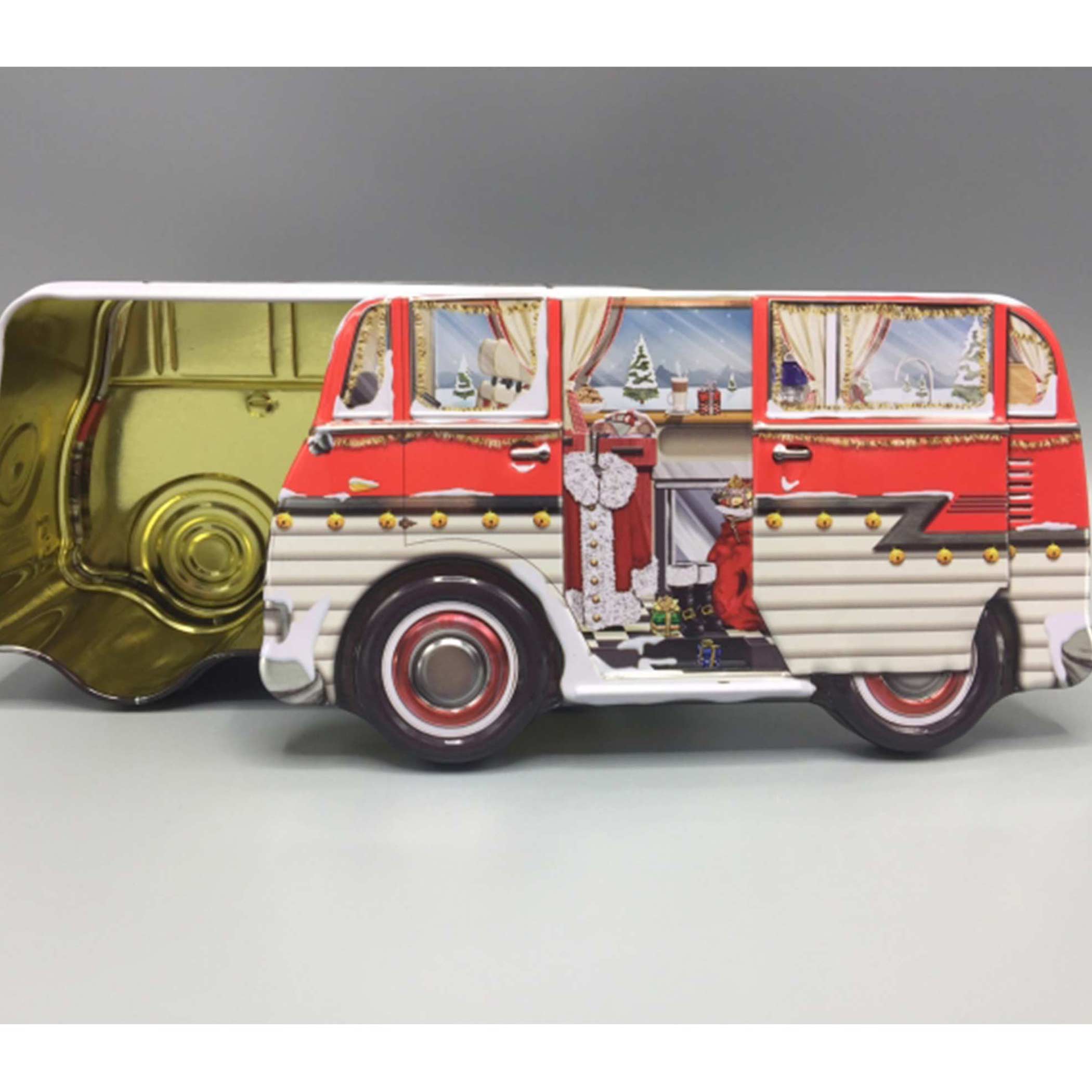 Campingbus als Dose Hippiebus Geschenkidee für Camper Blechdose in der Form eines Hippie VW Bus passen viele Kekse und kleine Geschenke hinein Weihnachtsgeschenk Soulbirdee Weihnachtsshop