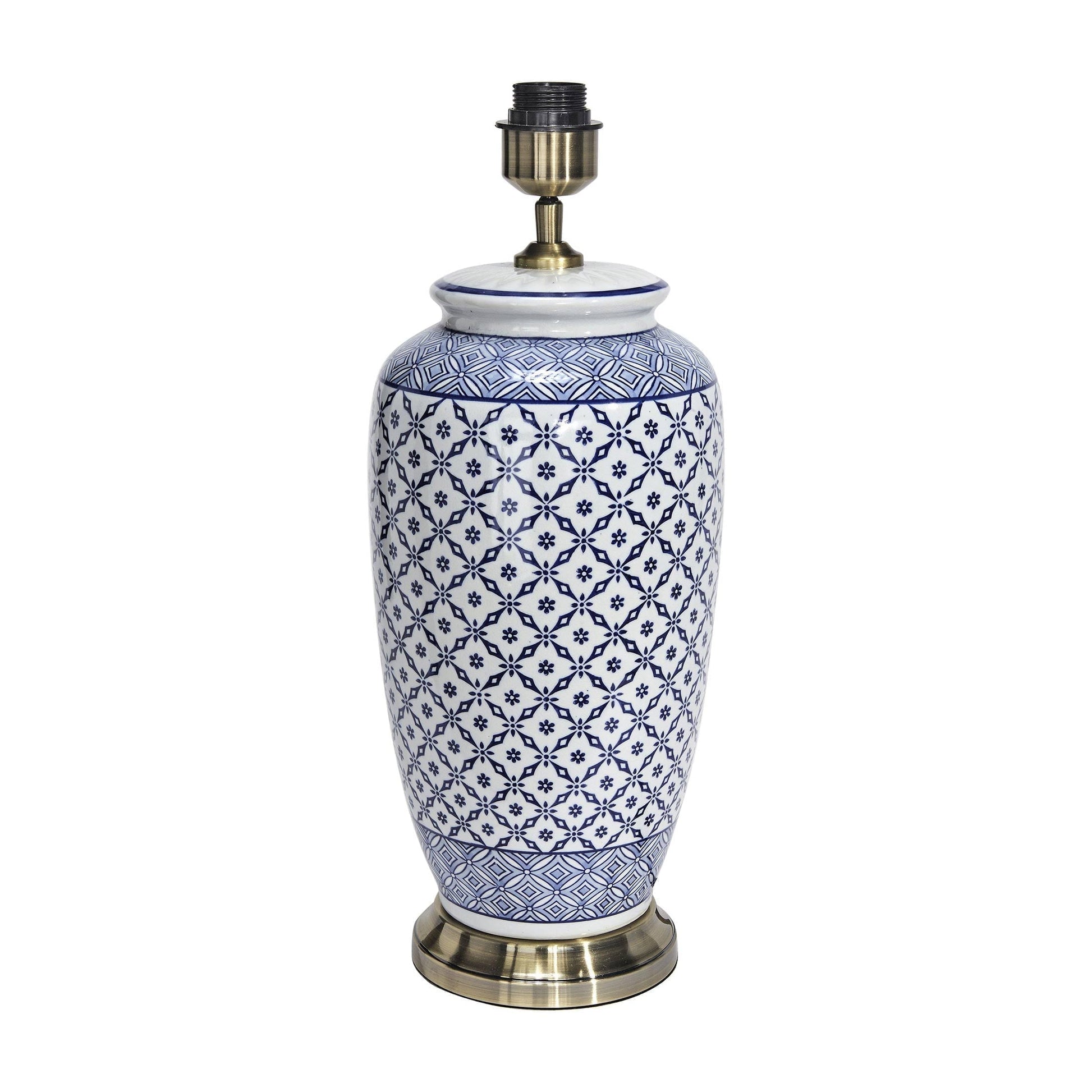 Chinoiserie Vasenlampe Lampenfuss Porzellan weiß Blau chinesisch handgemacht Tischlampe von PRHome Soulbirdee Lampenshop