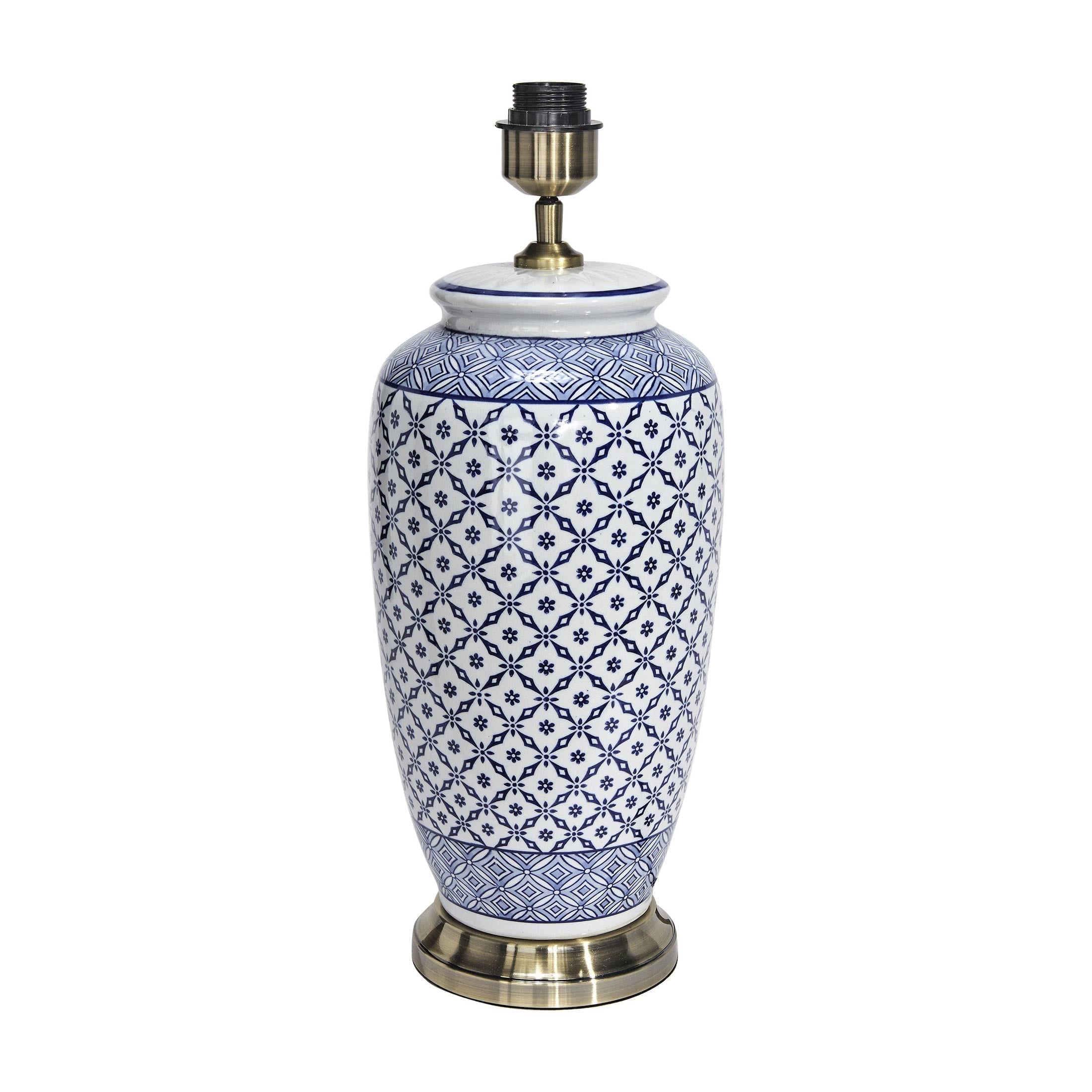 Chinoiserie Vasenlampe Lampenfuss Porzellan weiß Blau chinesisch handgemacht Tischlampe von PRHome Soulbirdee Lampenshop