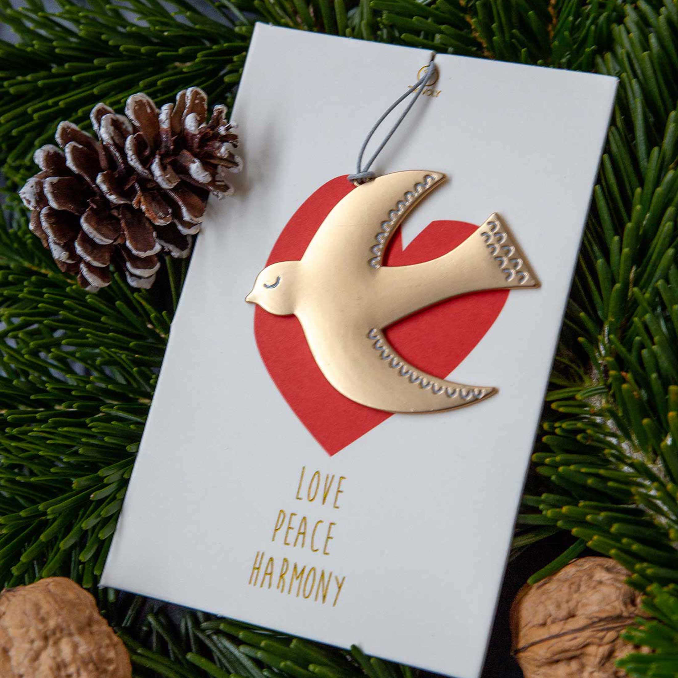 Christbaumschmuck Dekoanhänger goldener Vogel | Soulbirdee