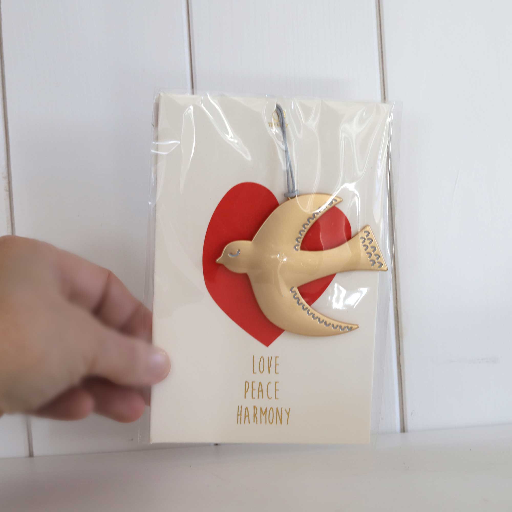 Karte Anhänger Christbaumschmuck Dekoanhänger goldener Vogel Geschenkanhänger Weihnachtsdeko Soulbirdee Shop für Deko