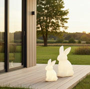 Moderne Outdoor Hasen LED Weiss Osterdeko draußen in 70 / 50 cm als Deko Lampe Beleuchtung rund ums Haus im Garten auf der Terrasse 