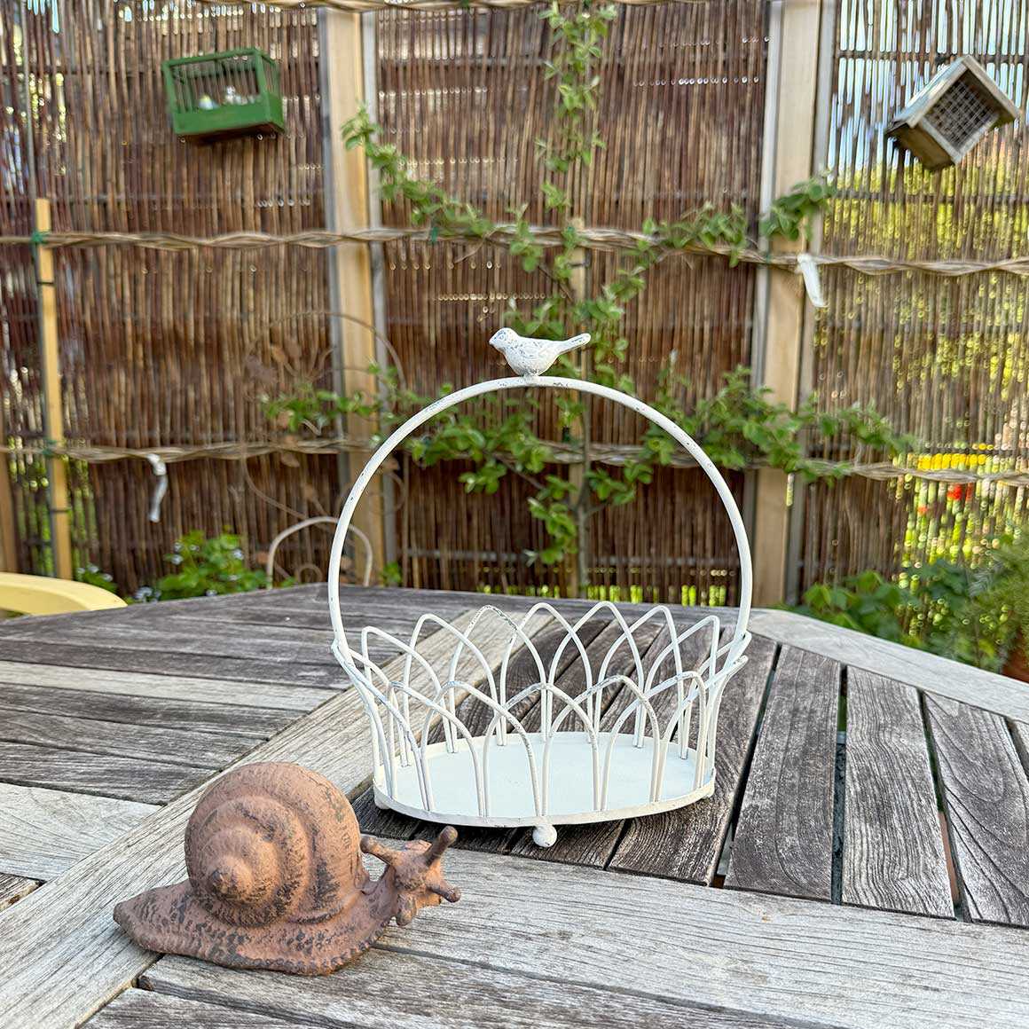 Deko Korb weiss antik landhaus Shabby Chic soulbirdee onlineshop