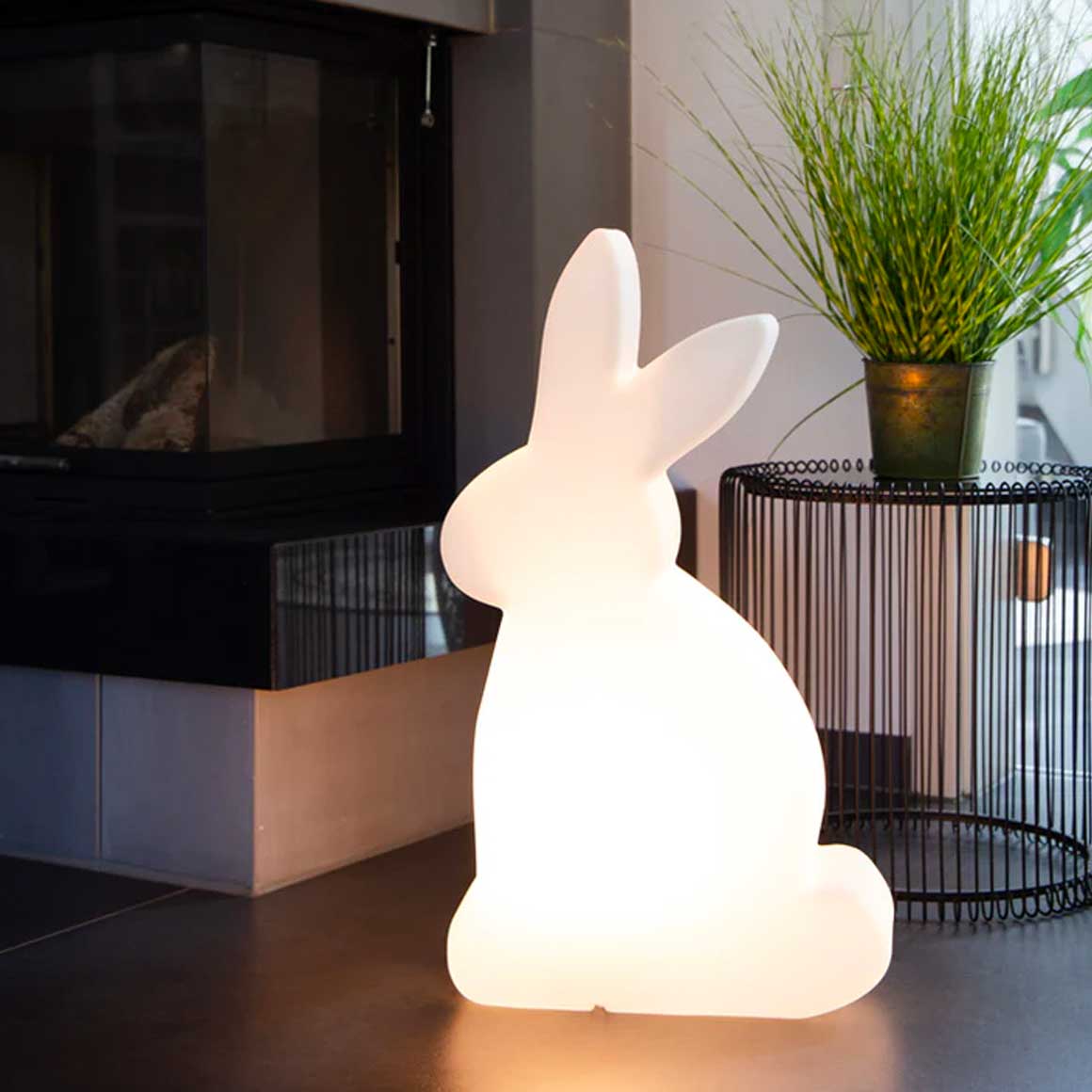 Deko Lampe Wohnzimmer Hase LED Weiß Osterdeko außen 70 / 50 cm | Outdoor Lampe | Outdoor Deko Soulbirdee Lampenshop