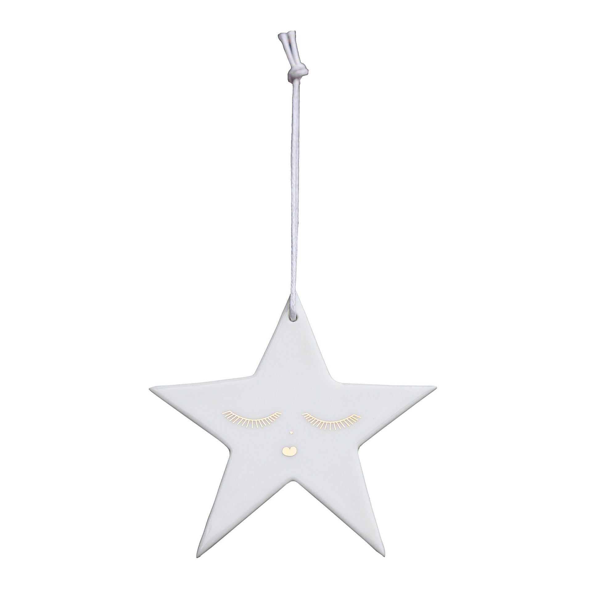 Dekoanhänger aus Porzellan mit Stern ♥ Christbaumschmuck