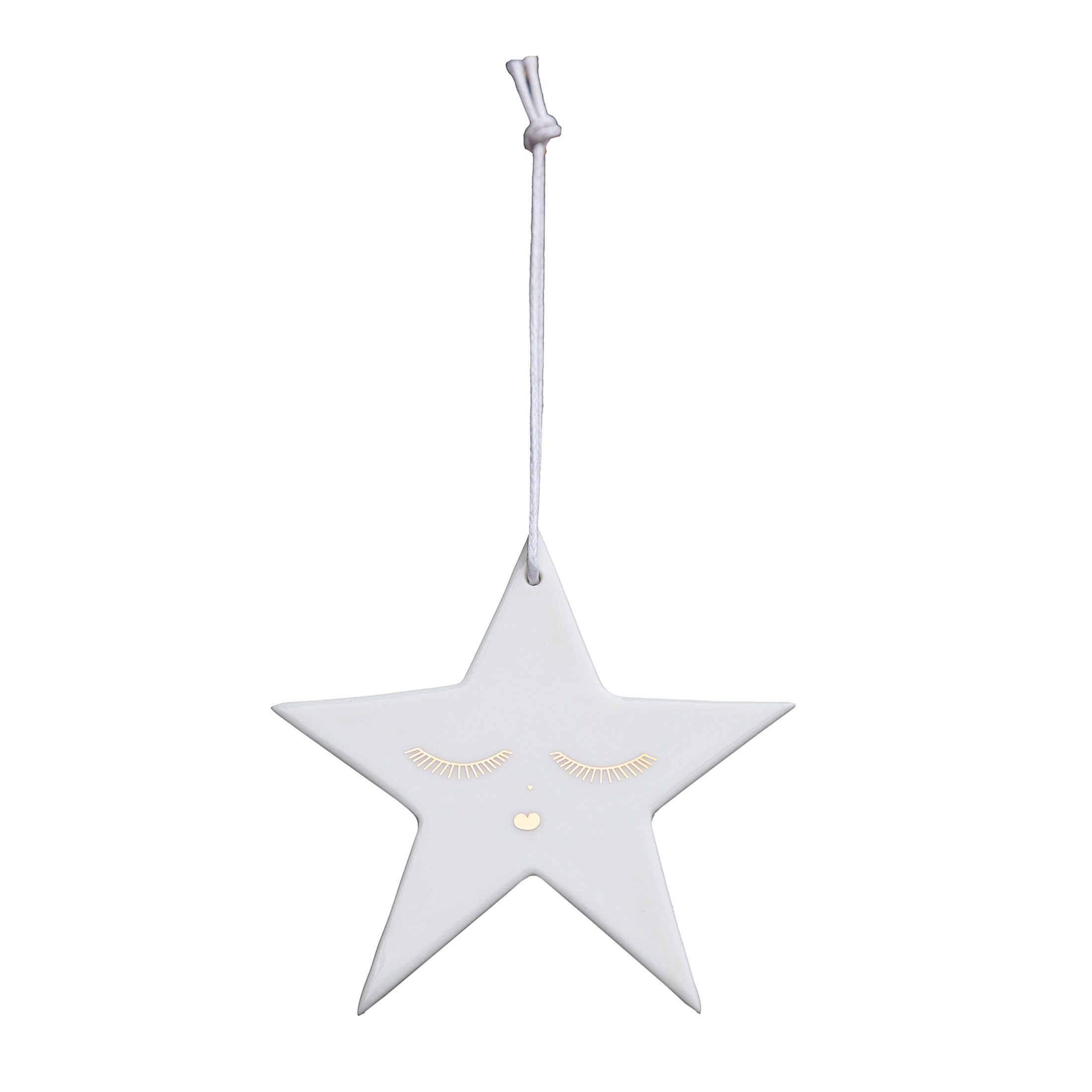 Dekoanhänger aus Porzellan mit Stern ♥ Christbaumschmuck