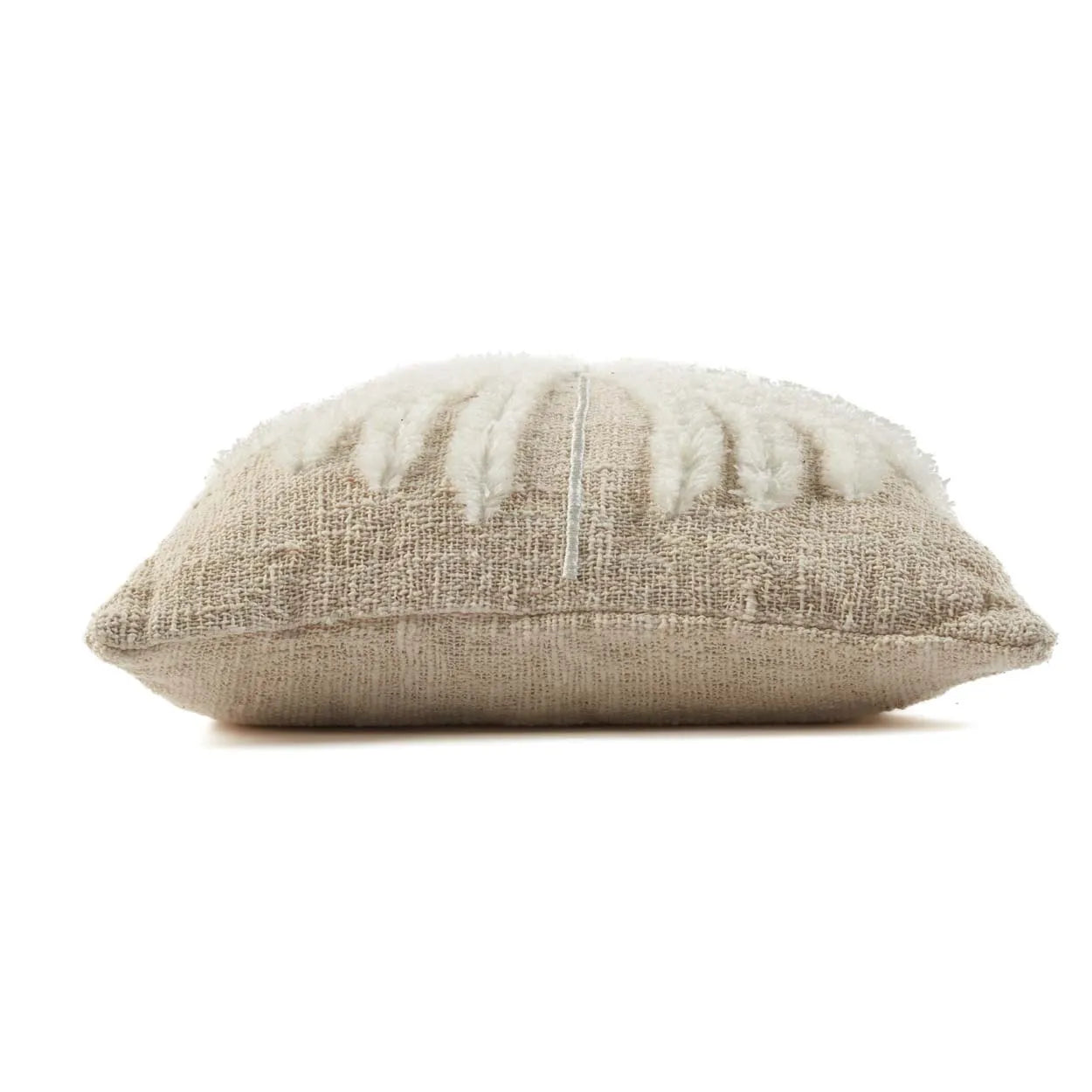 Boho Kissen Dekokissen Kissenhülle Fransen Palme Boho Kissenbezug Kissen 50x50 in Beige mit Palme Boho Style | Bazar Bizar Deko kaufen | Soulbirdee Onlineshop