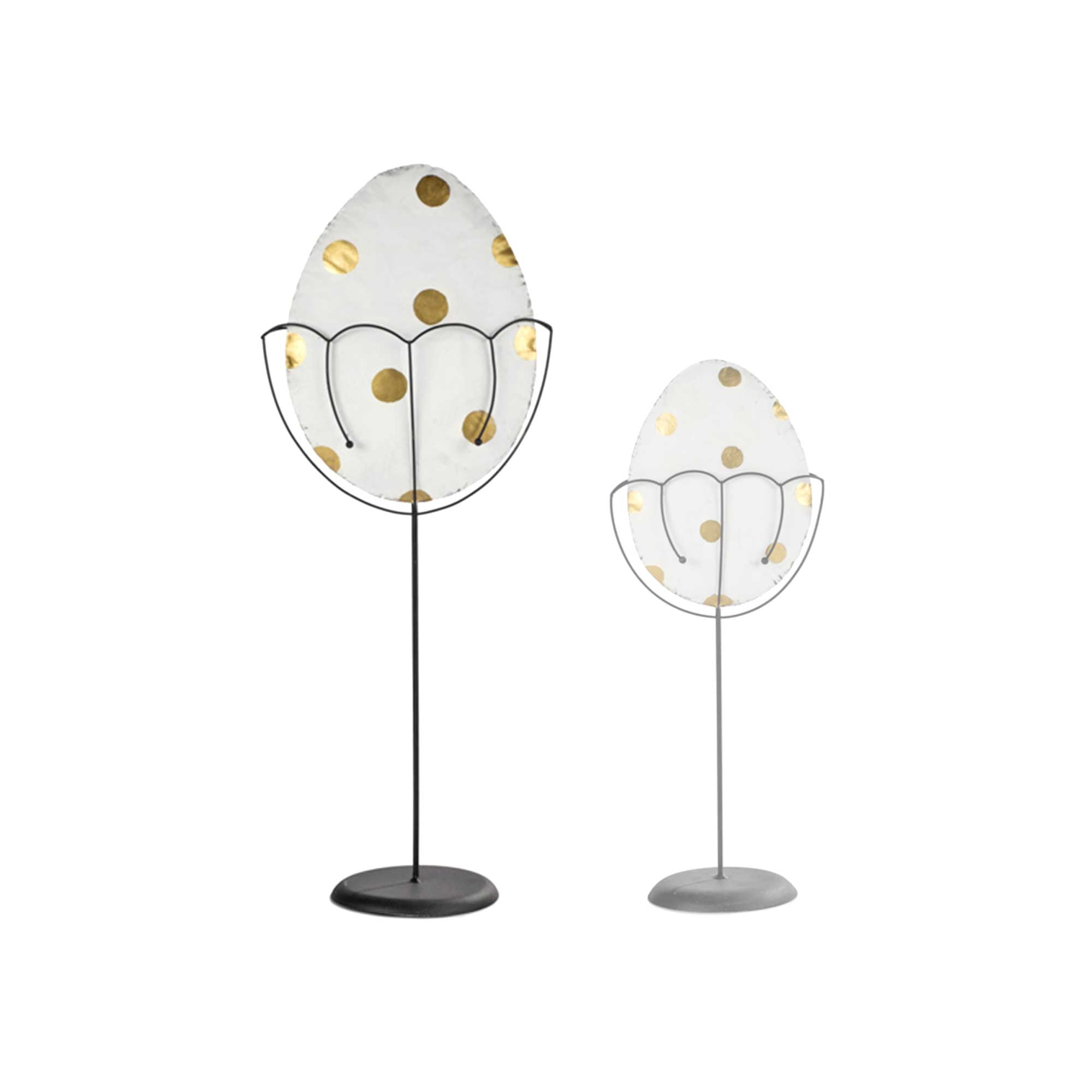 Ei goldene Punkte Größe L Figur Blech Dekofigur Osterei Weiss Gold Deko Ostern 2023 Soulbirdee Onlineshop