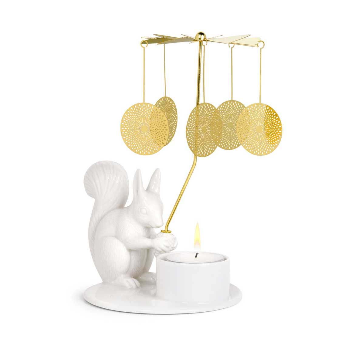 Eichhörnchen als Teelichthalter Weihnachten goldene Deko von Dottir Soulbirdee Onlineshop Weihnachtsdeko kaufen Skandinavische Weihnachtsdeko