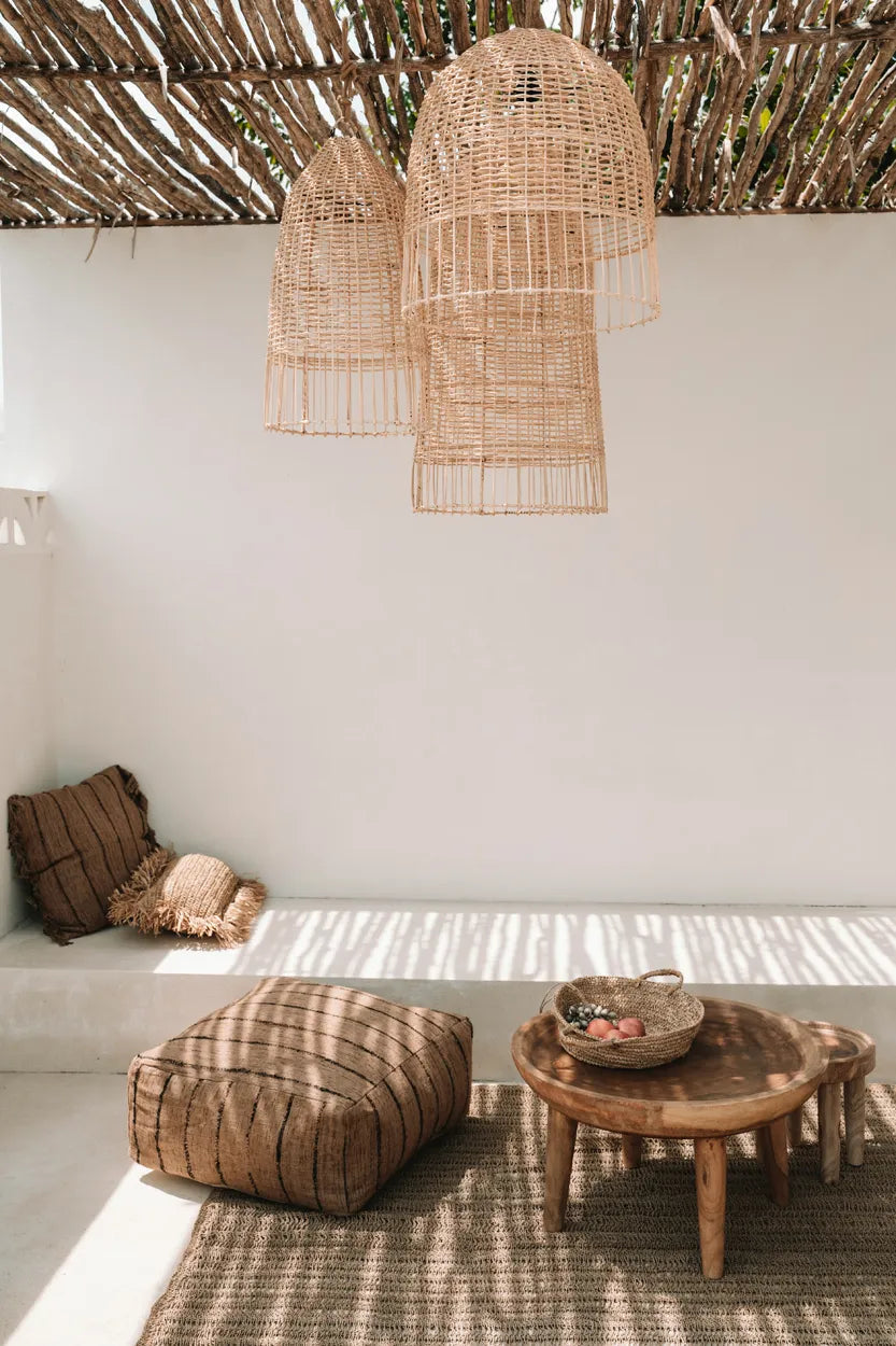 Lampenschirm im Ibiza Style, Bazar Bizar Rattan Lampe kaufen ♥ BAYU036N-M-30x60 ♥ Esstischlampe kaufen | Soulbirdee Lampenshop Elba Lampenschirm M