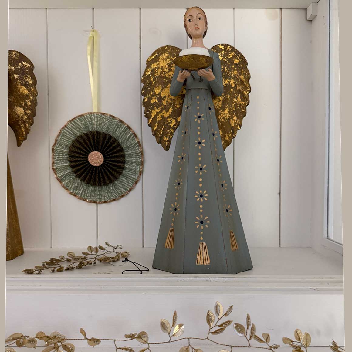 Engel Weihnachtsengel Vintage Weihnachtsdeko Dekofigur Kerzenhalter Engelsfigur Soulbirdee Onlineshop