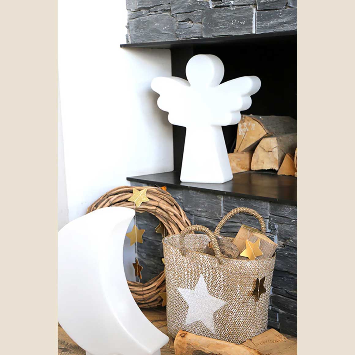 ENGEL Lampe | Dekoleuchte Deko Dekolampe Weihnachtsbeleuchtung Outdoor Beleuchtung für Weihnachtszeit | LED Lampe mit Kabel | Weihnachtsdeko | Soulbirdee Onlineshop