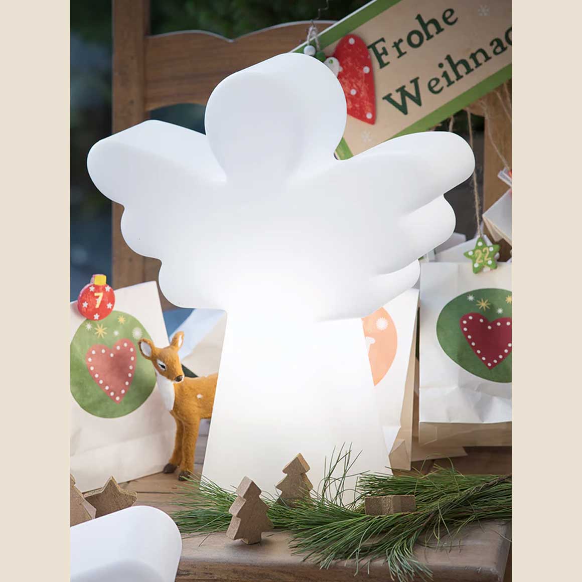 ENGEL Lampe | Dekoleuchte Deko Dekolampe Weihnachtsbeleuchtung Beleuchtung Wohnzimmer Weihnachtszeit | LED Lampe mit Kabel | Weihnachtsdeko | Soulbirdee Onlineshop