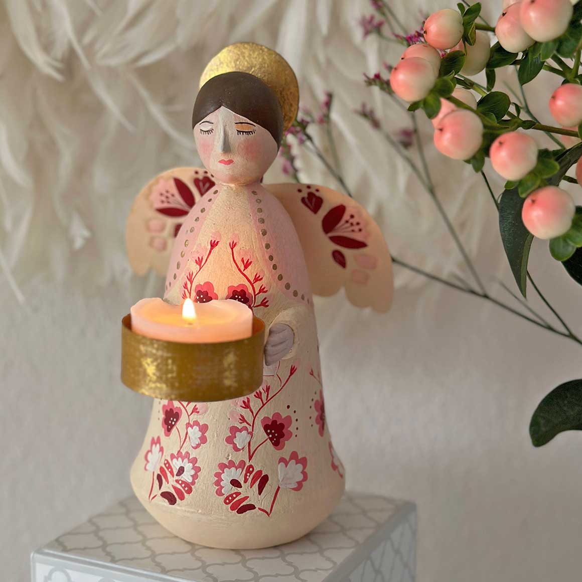 Weihnachten Dekoration Engel Teelichthalter Kerzenhalter Bungalow Dänemark Deko Xmas Kerzenständer Weihnachtsdeko Soulbirdee Onlineshop
