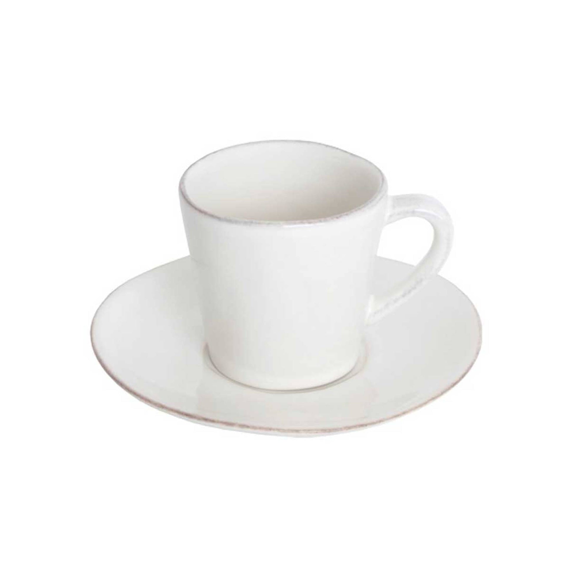 Espressotasse mit Henkel und Untersetzer aus Steingut | Costa Nova Geschirr | Geschenk | Pflegeleicht | Spülmaschine geeignet | Onlineshop