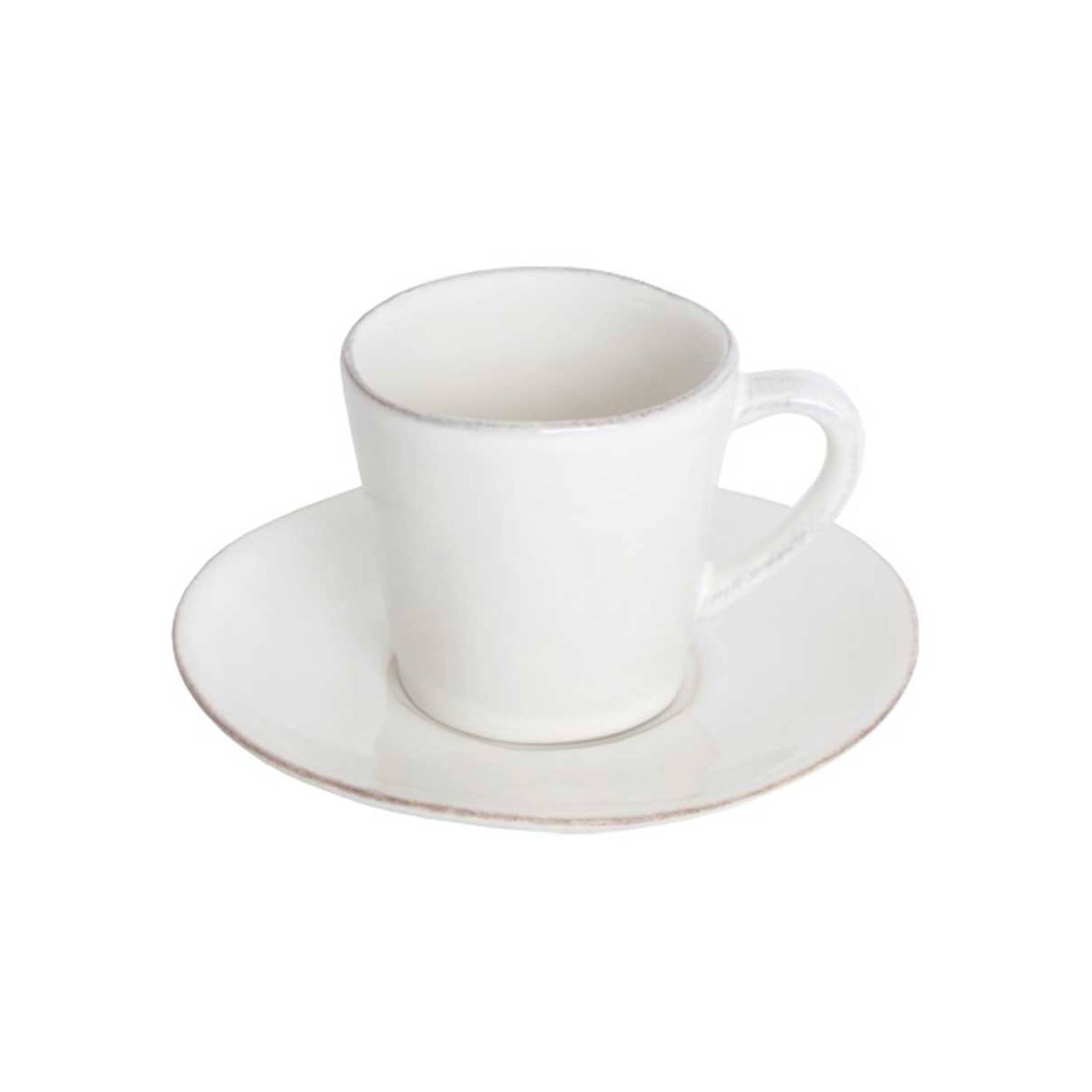 Espressotasse mit Henkel und Untersetzer aus Steingut | Costa Nova Geschirr | Geschenk | Pflegeleicht | Spülmaschine geeignet | Onlineshop